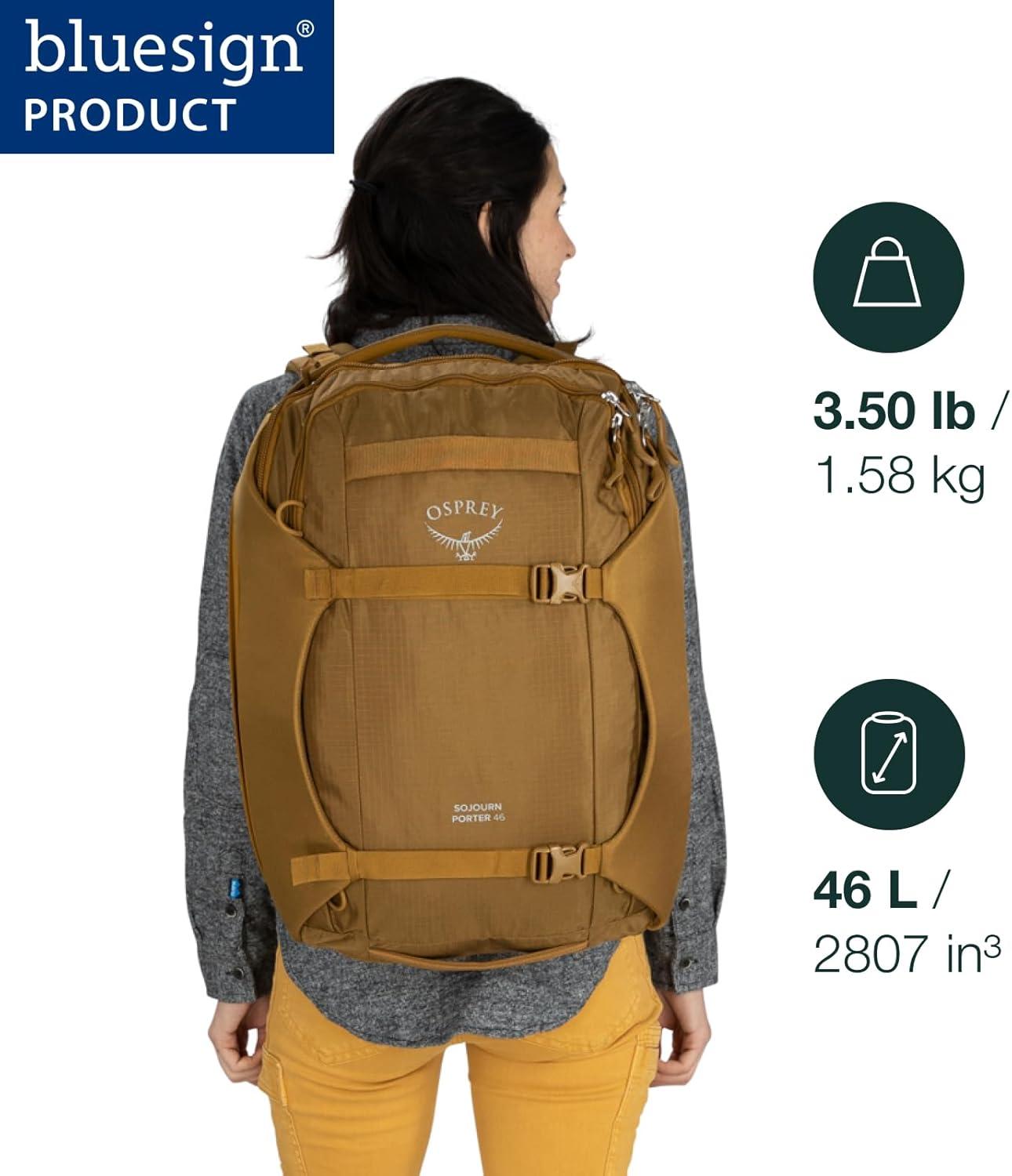 Brindle Brown Nylon 46L Travel Backpack with AirScape Panel