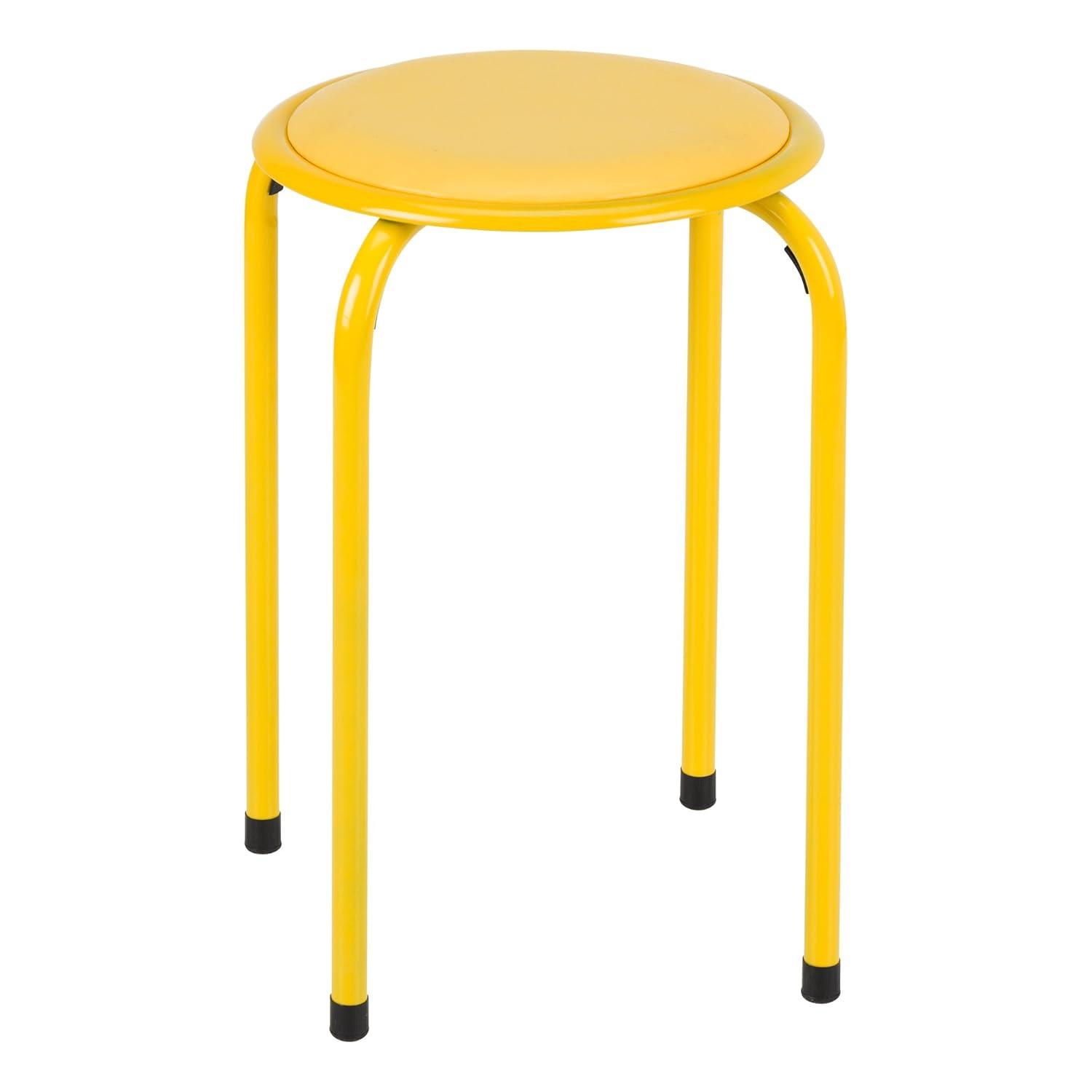 Fat Catalog Assorted Primary Color Metal Stack Stool with Padded Seat 17" seat height (5 Pack)