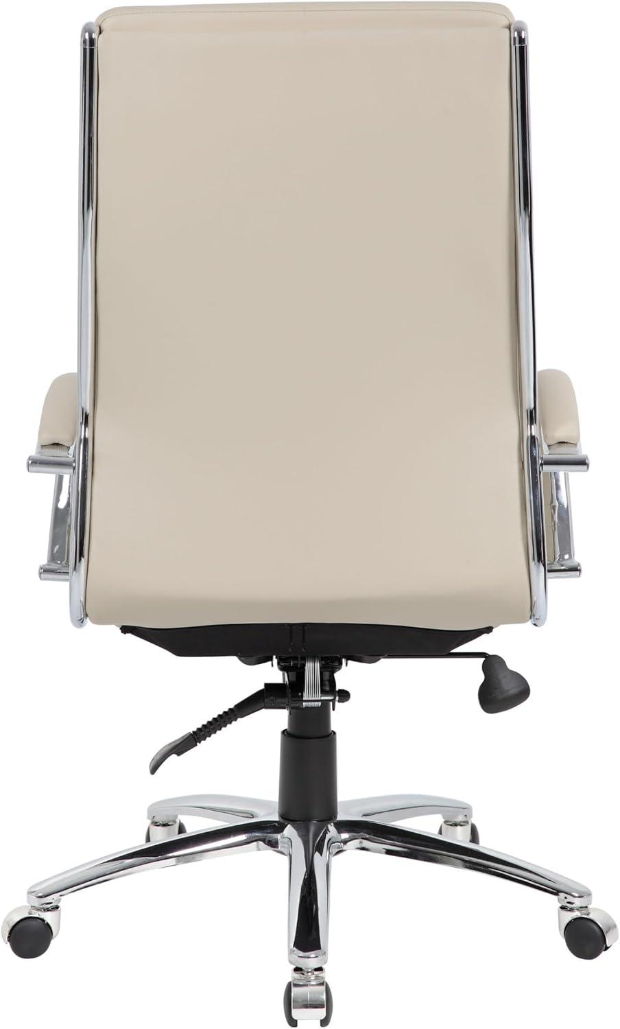 Contemporary Striped Executive Office Chair Beige with Lumbar Support & Casters - Boss Office Products