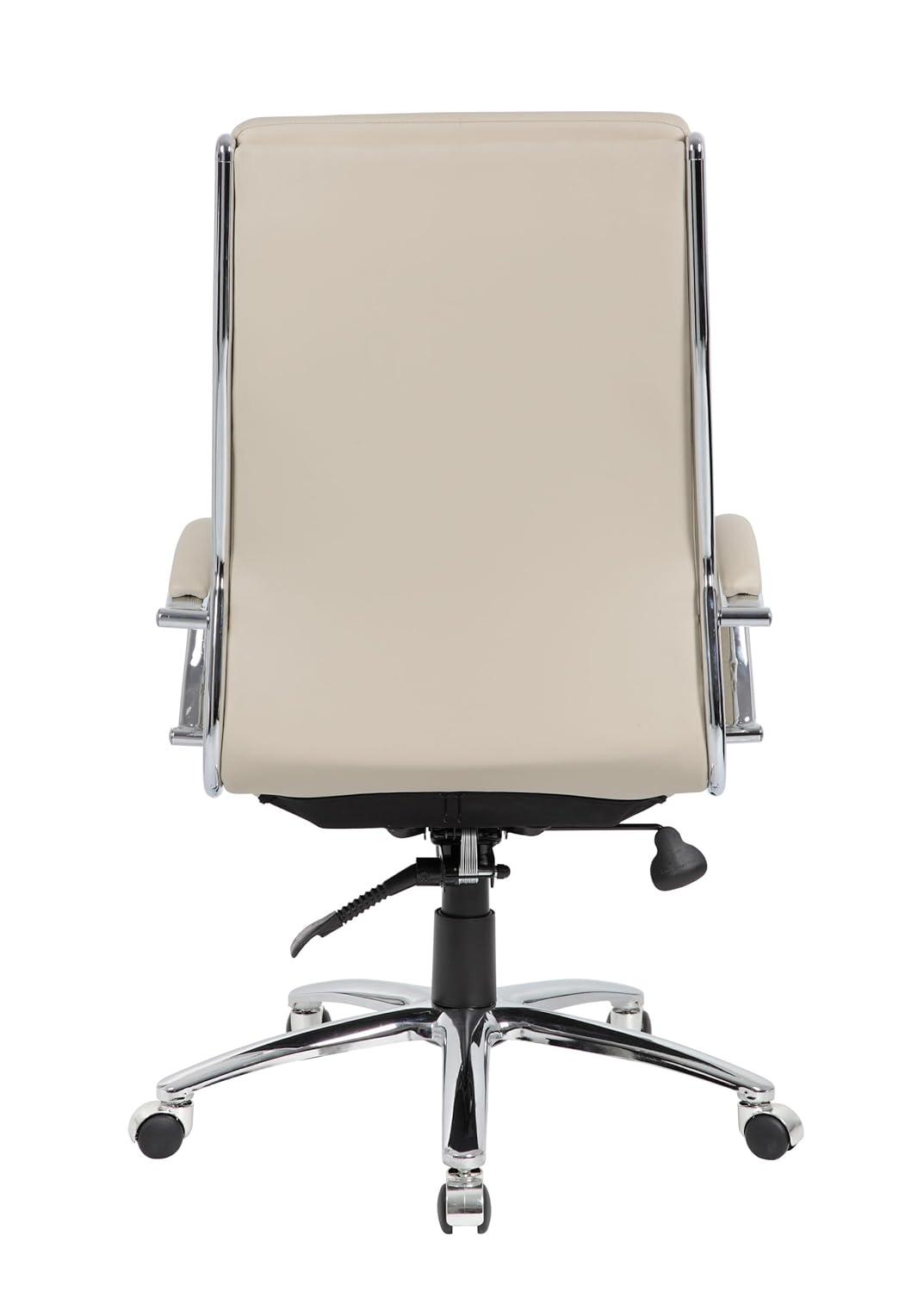 Contemporary Striped Executive Office Chair Beige with Lumbar Support & Casters - Boss Office Products