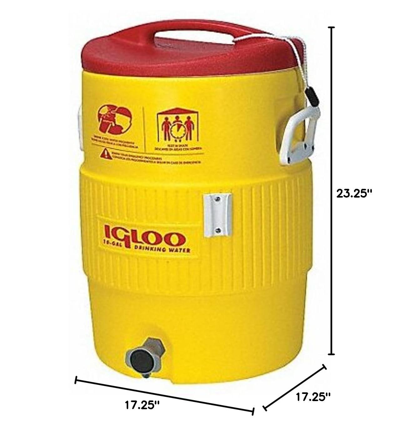 385-4101 400 Series Coolers, 10 gal, Red/Yellow