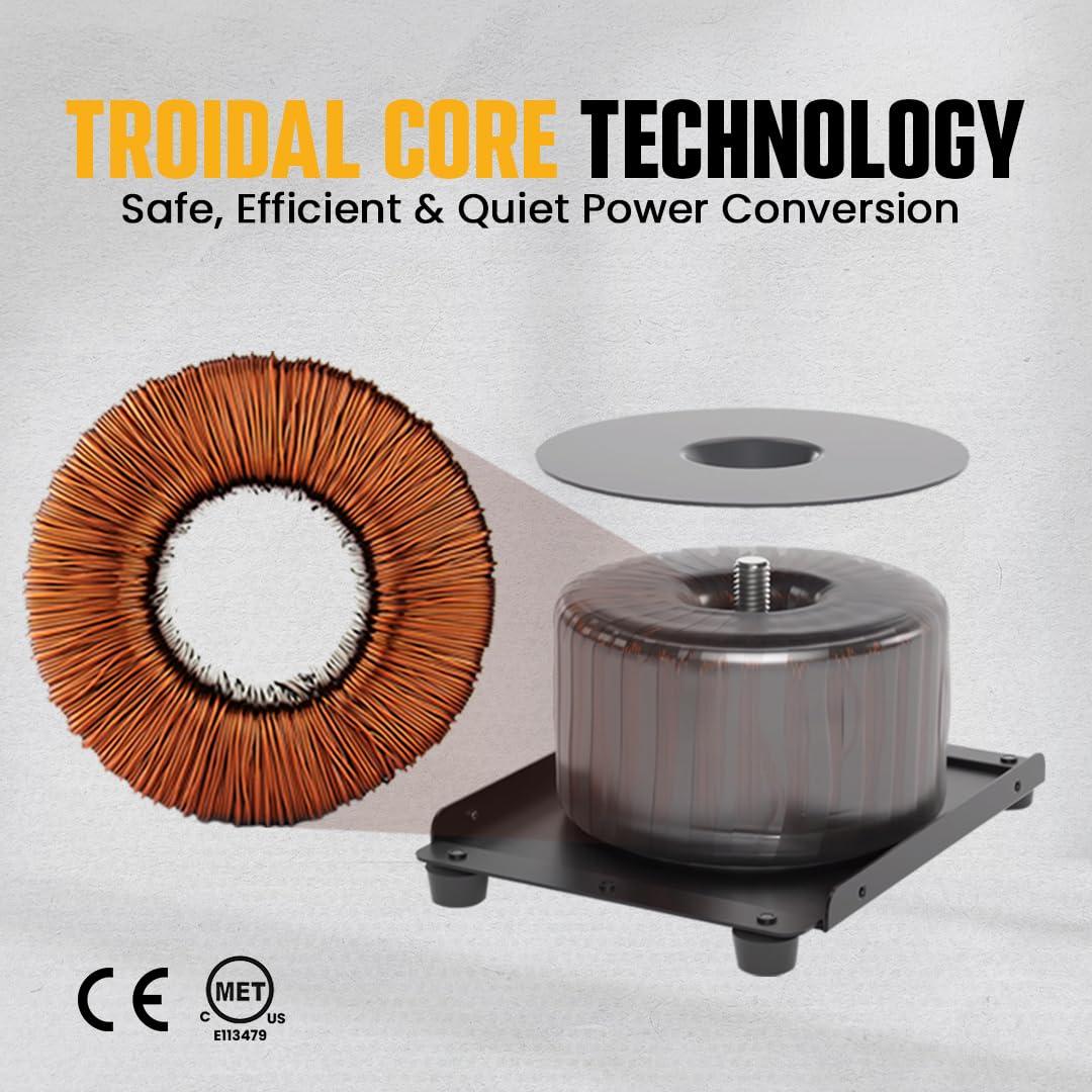 K KRIËGER 600 Watt Voltage Transformer, 220V to 110V, 110V to 220V, Step Up Step Down Voltage Converter, MET Approved Under UL, CSA