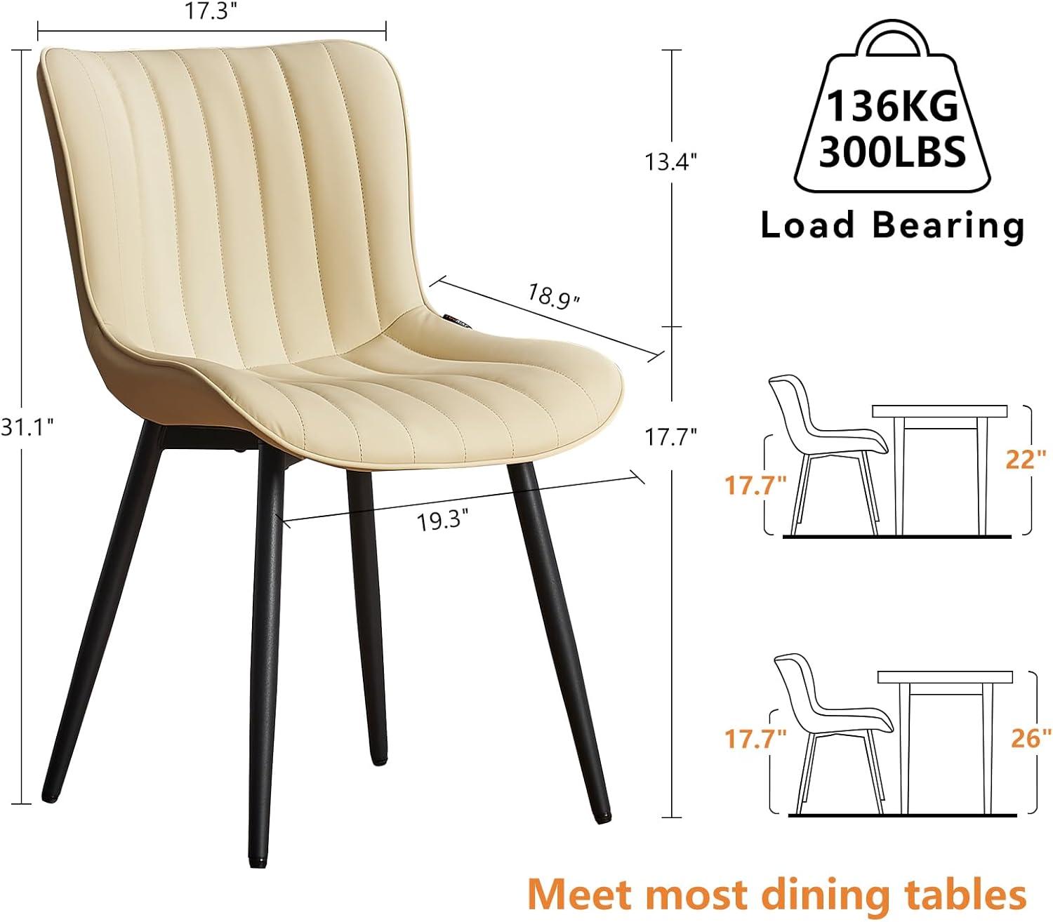 Heitger Leather Upholstered Side Chairs Modern Dining Chairs, Wingback Dining Room Chair