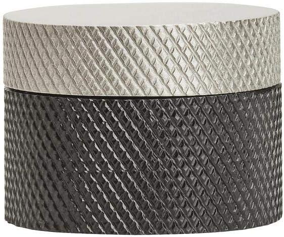 Matte Black and Silver Aluminum Round Cabinet Knob