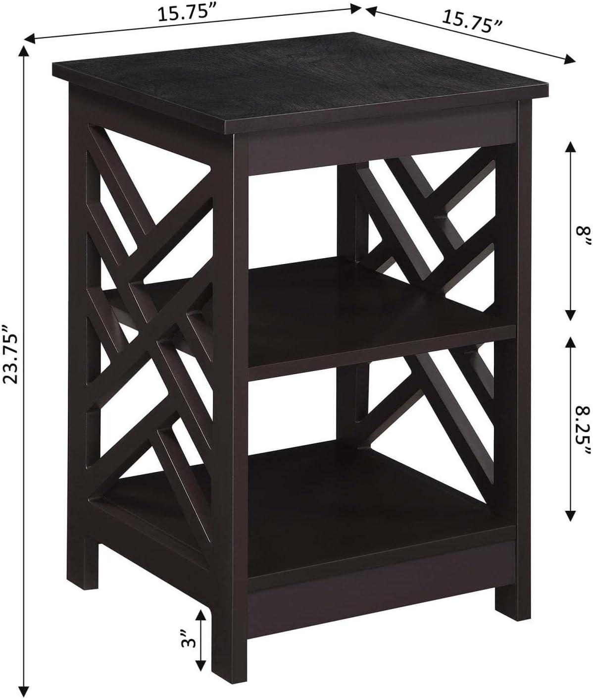 Convenience Concepts Titan End Table with Shelves, Multiple Finishes