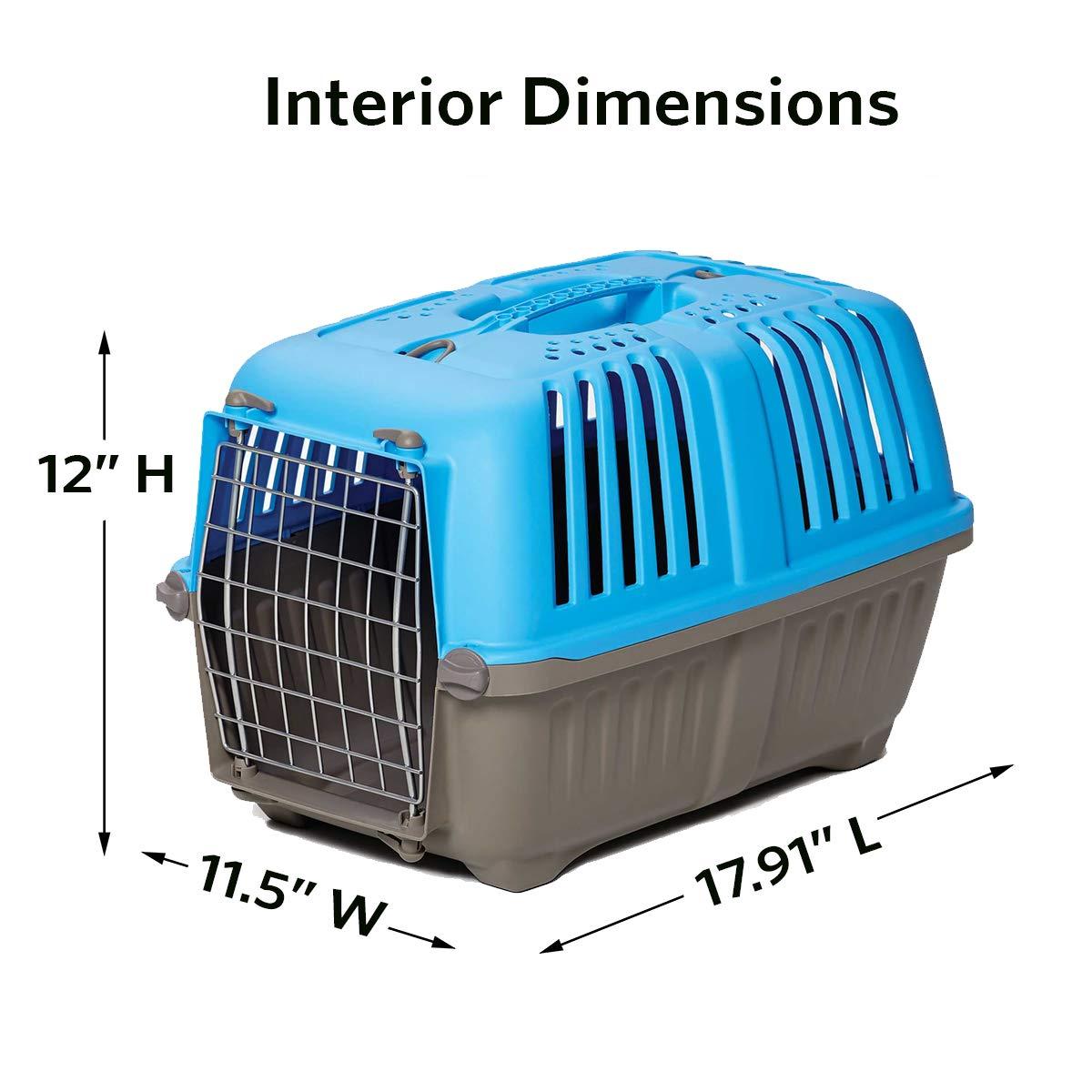 MidWest Homes for Pets 19 inch Spree Travel Pet Carrier for Dog or Cat with Steel Door, Blue