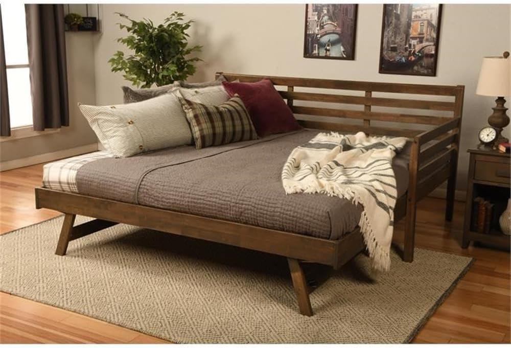 Kodiak Furniture Twin to King Size Daybed in Wood in Rustic Walnut