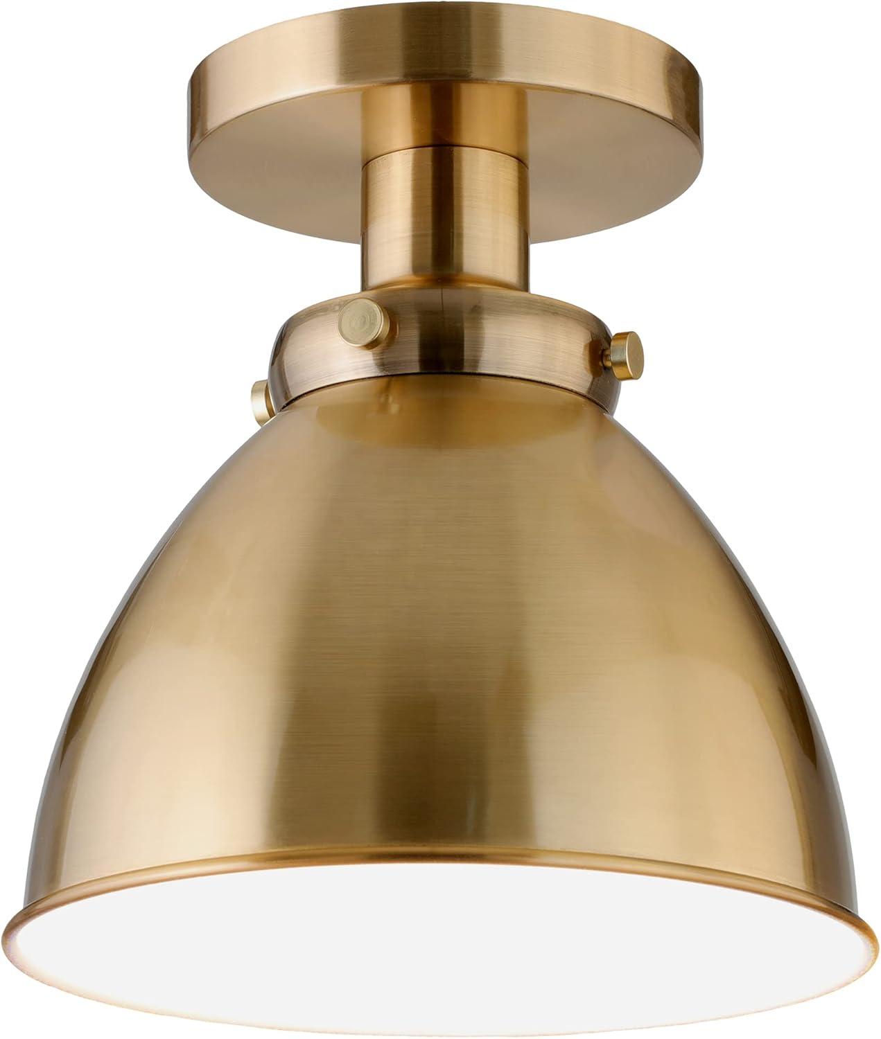 Henn&Hart 8" Gold Semi Flush Mount