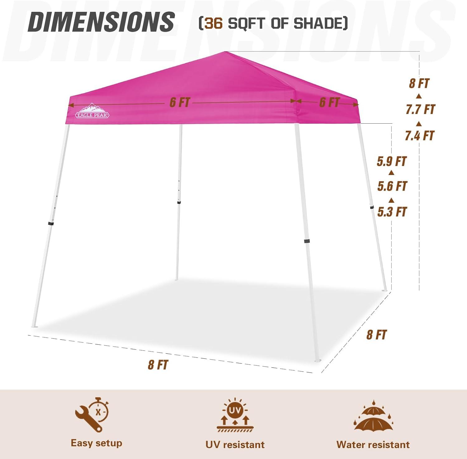 8 Ft. W x 8 Ft. D Steel Pop-Up Canopy