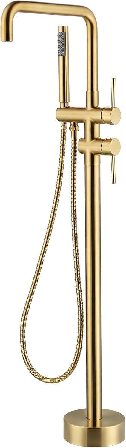 PENGFANG WORLDWIDE LLC Double Handle Floor Mounted Tub Filler With Handshower P017MBTF