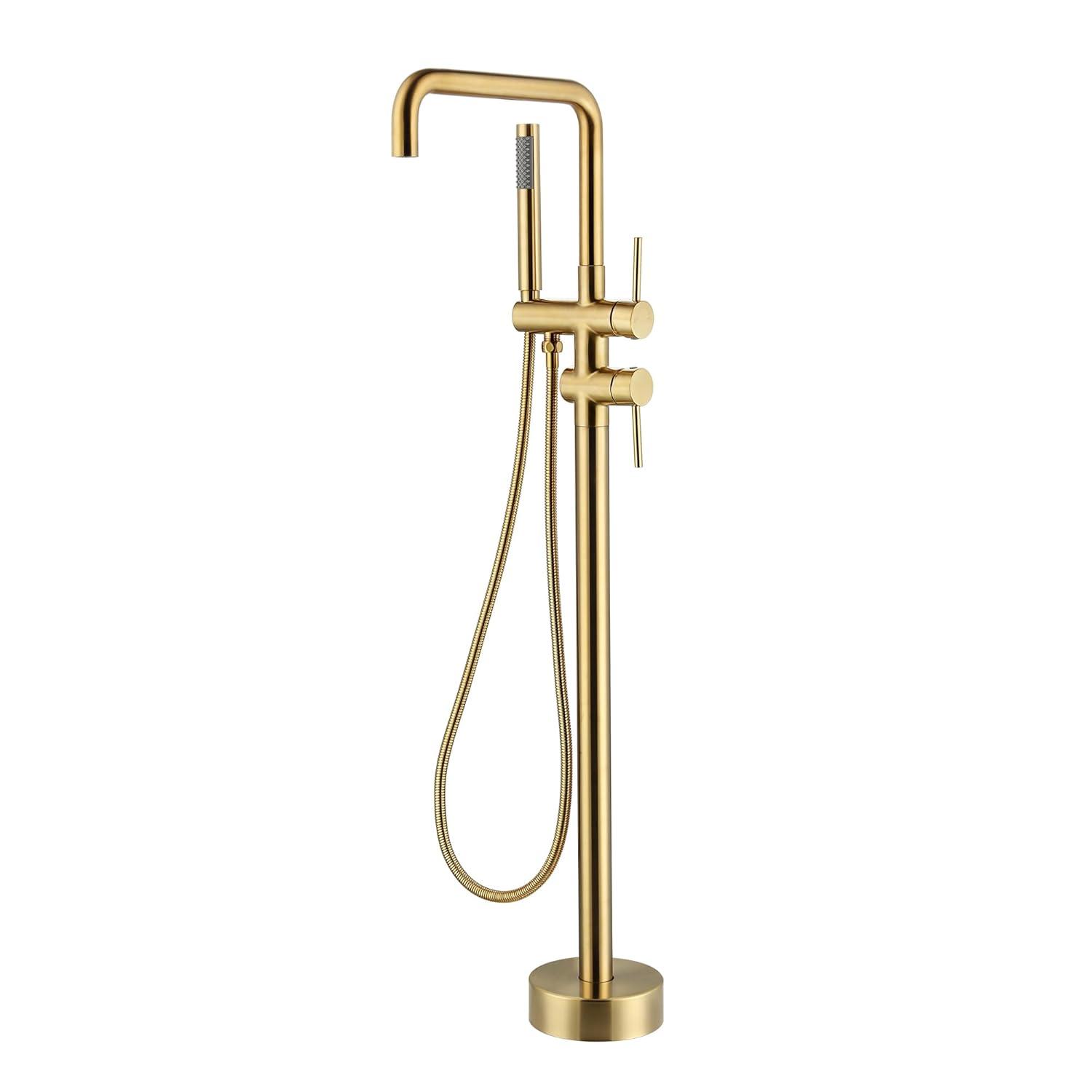 PENGFANG WORLDWIDE LLC Double Handle Floor Mounted Tub Filler With Handshower P017MBTF