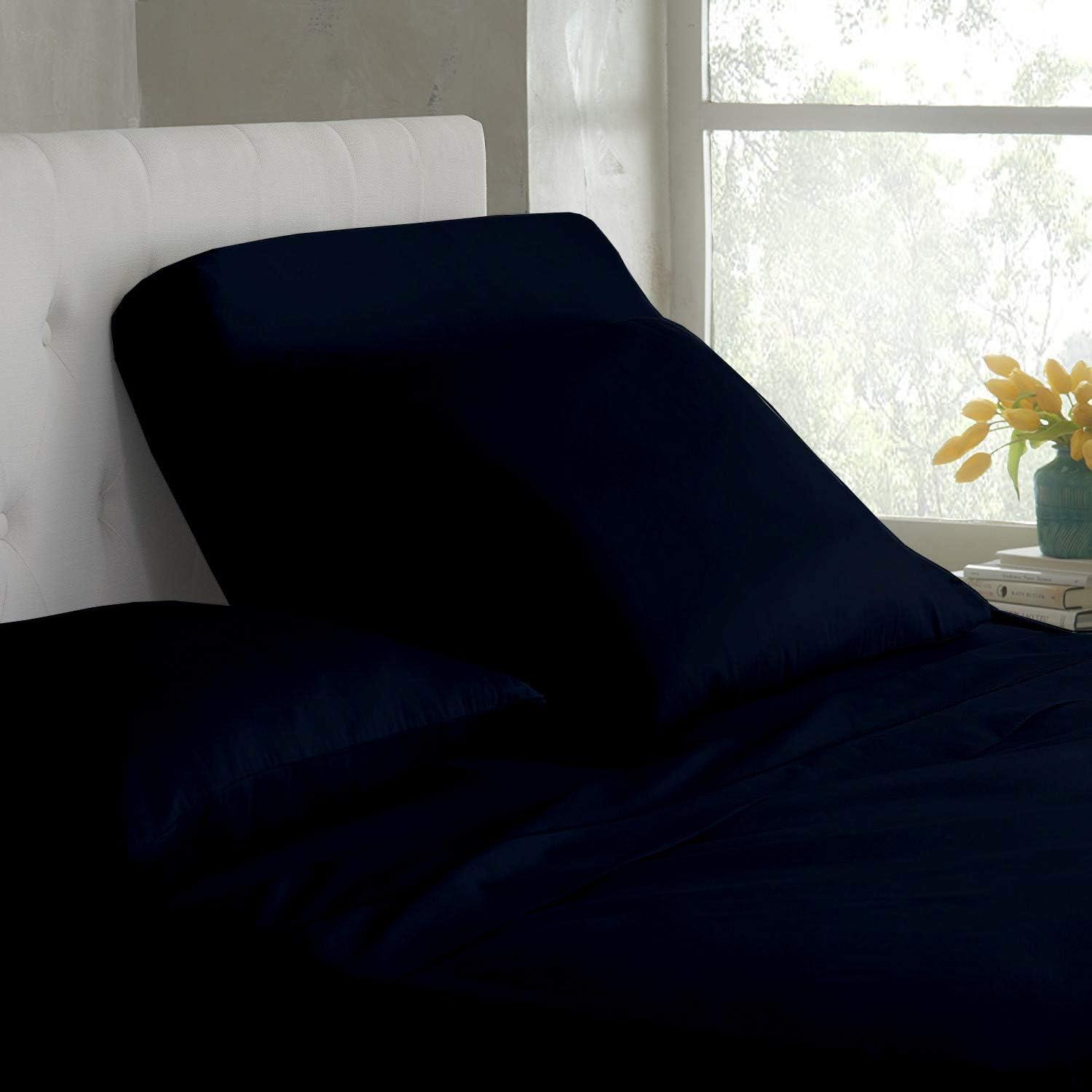 Navy Blue Egyptian Cotton Split Head King Sheet Set