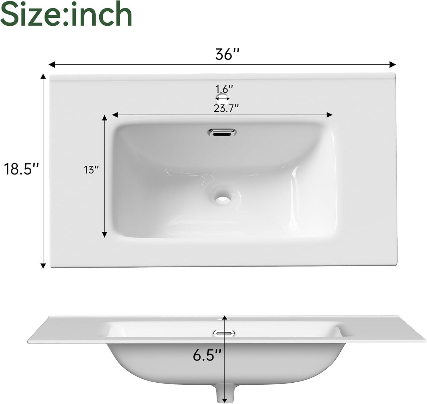 Swiss Madison 36.12" Single Bathroom Vanity Top with Sink