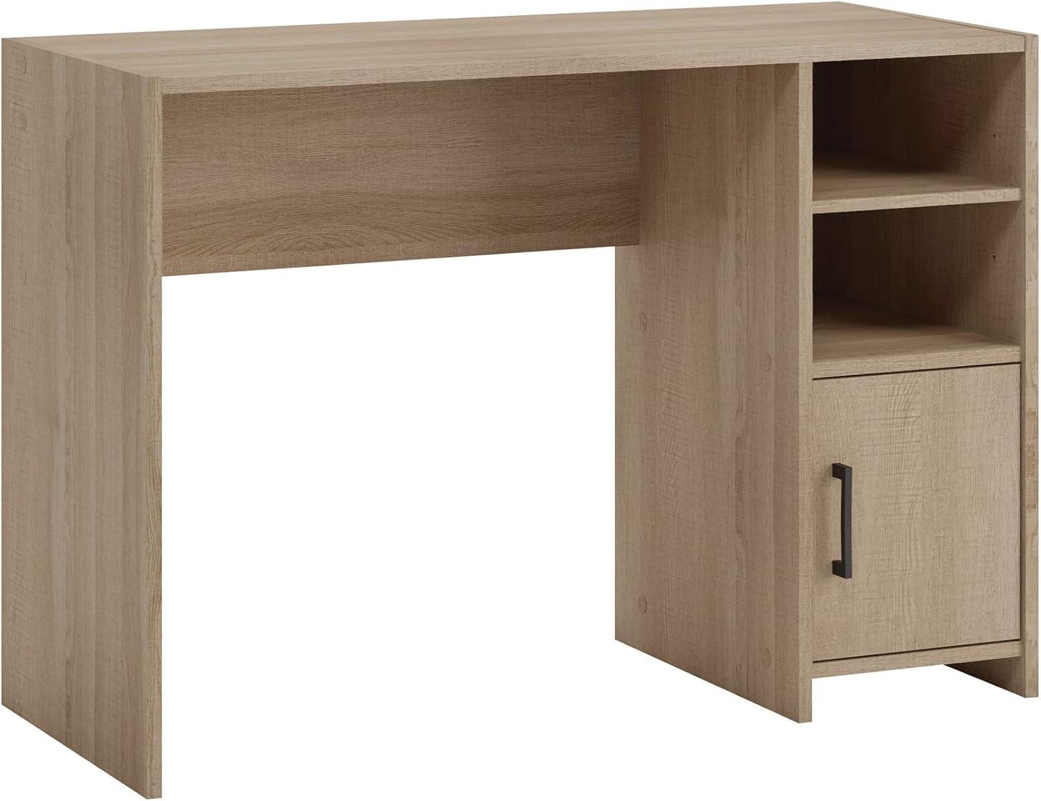 Summer Oak Finish Compact Wood Desk with Storage