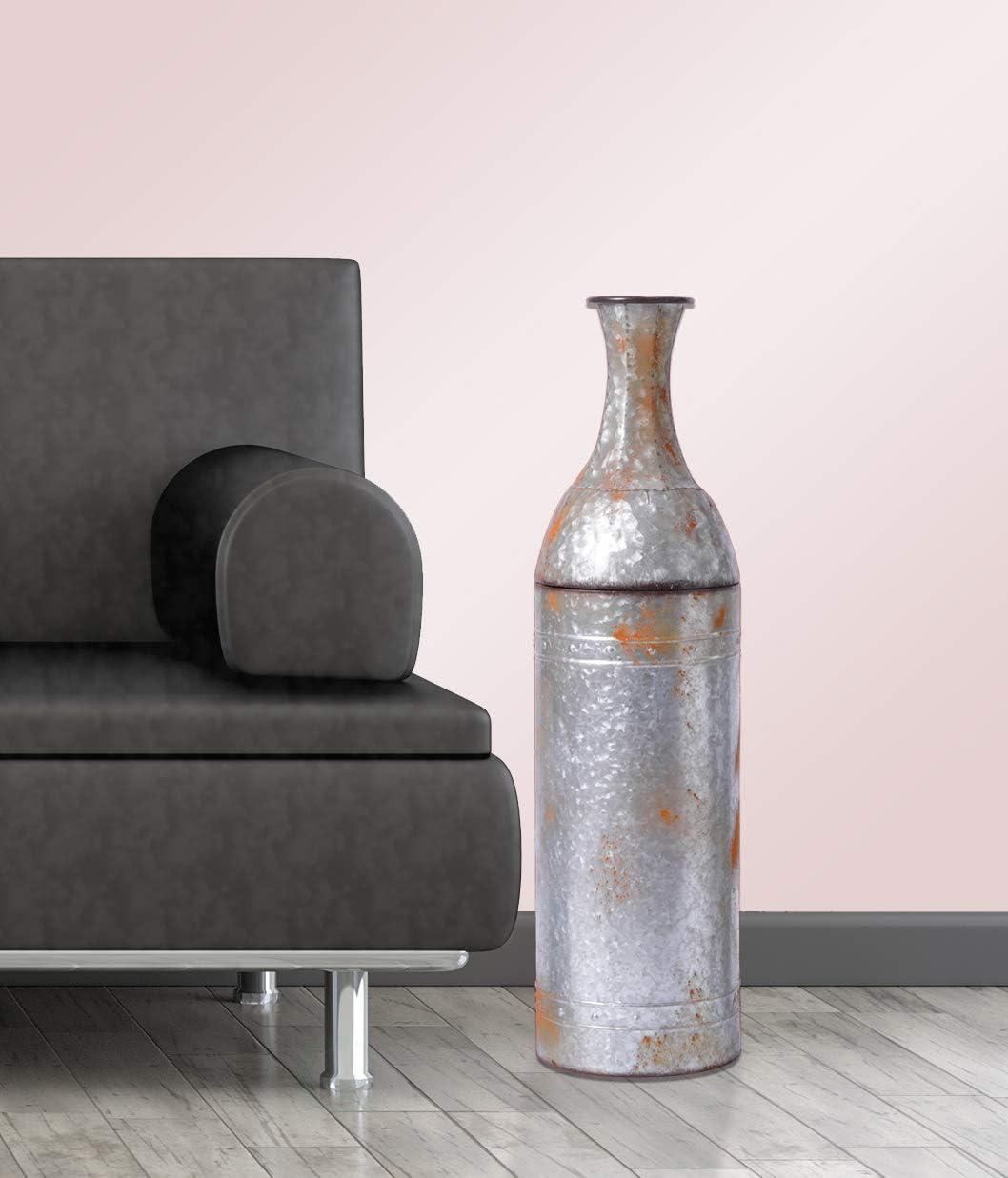 Vintiquewise 33" Rustic Farmhouse Style Galvanized Metal Floor Vase Decoration, Medium