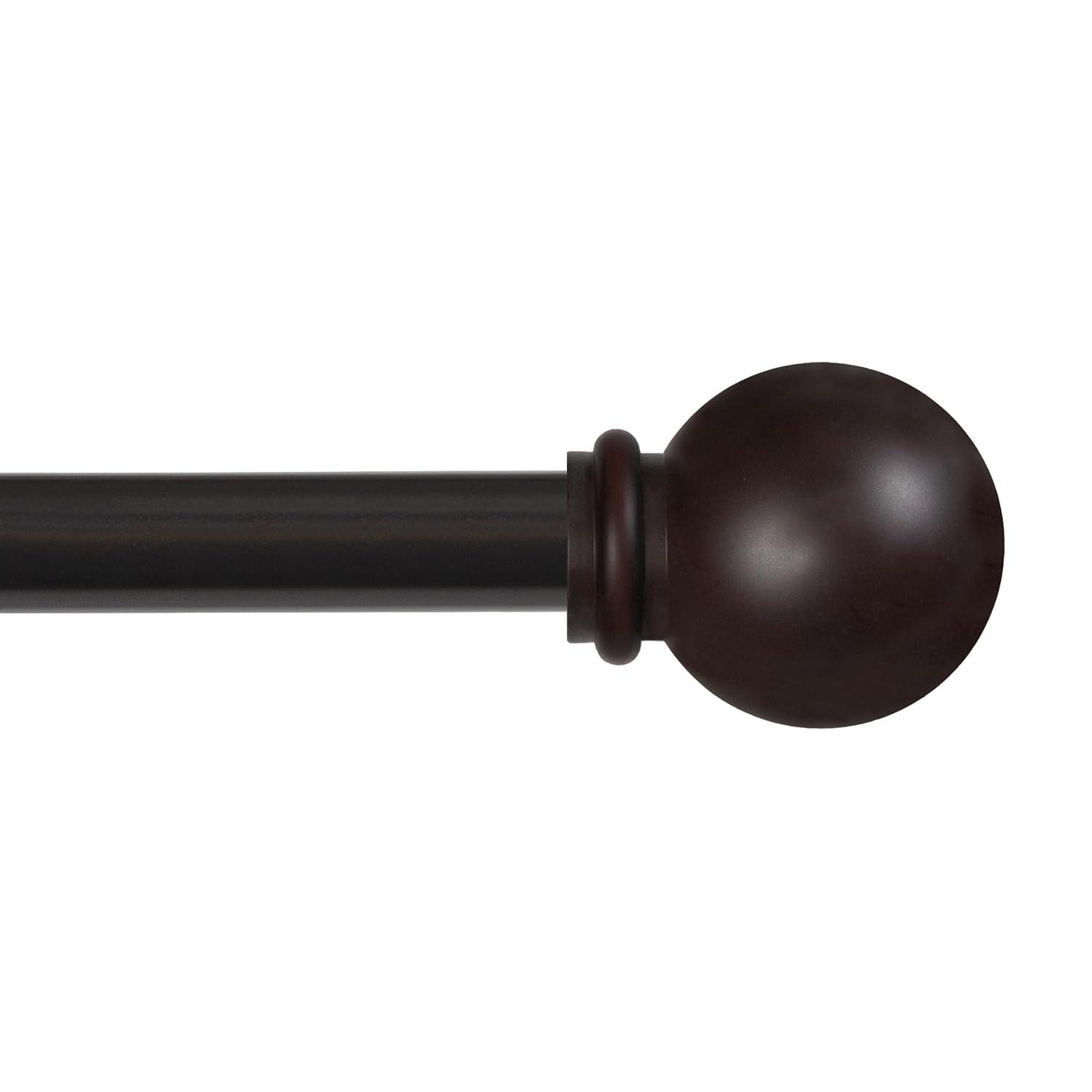 Kenney® Chelsea 5/8" Standard Decorative Window Curtain Rod, 28-48", Weathered Brown