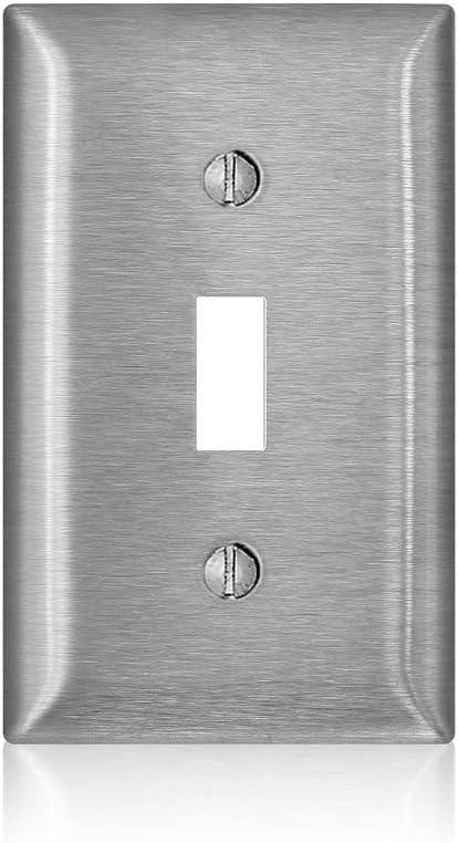 Leviton Satin Silver Stainless Steel 1-Gang Toggle Wall Plate