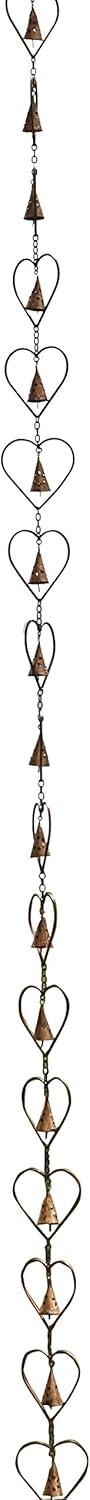 Ancient Graffiti Hearts and Bells Rain Chains, Pack of 2