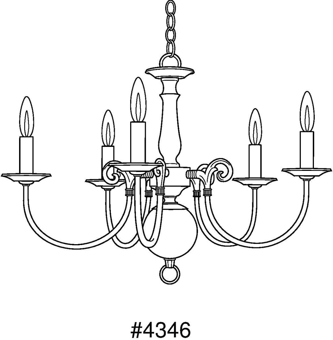 Americana Collection Five-Light Antique Bronze Ivory Candle Traditional Chandelier Light