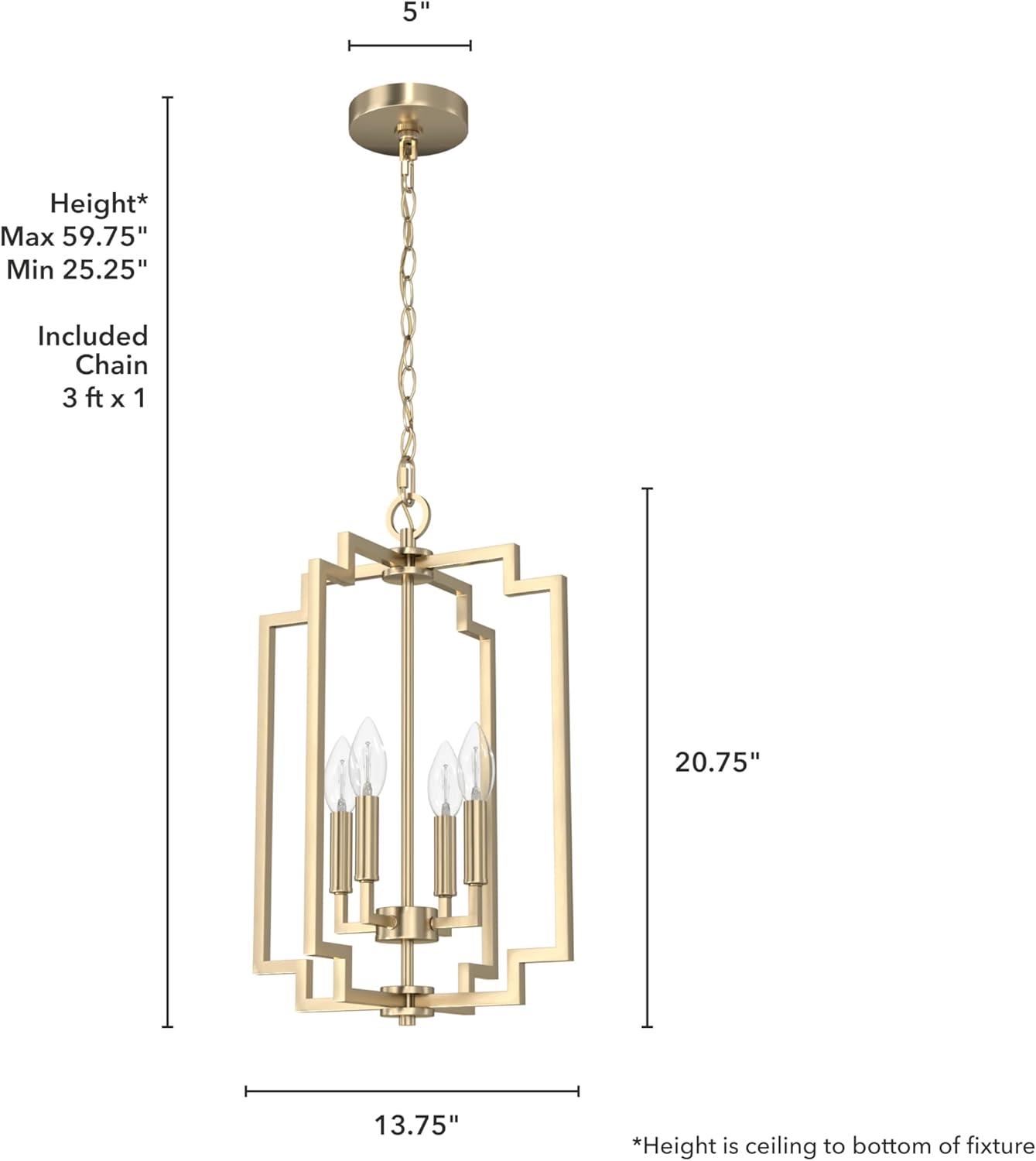 Alturas Gold Modern 4-Light Small Pendant 14x21 Inch