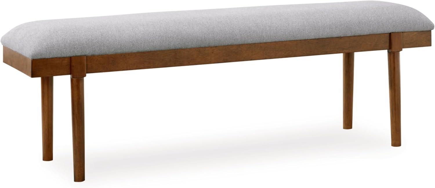 Signature Design by Ashley Lyncott 59" Upholstered Solid Wood Frame Dining Bench, Gray/Brown