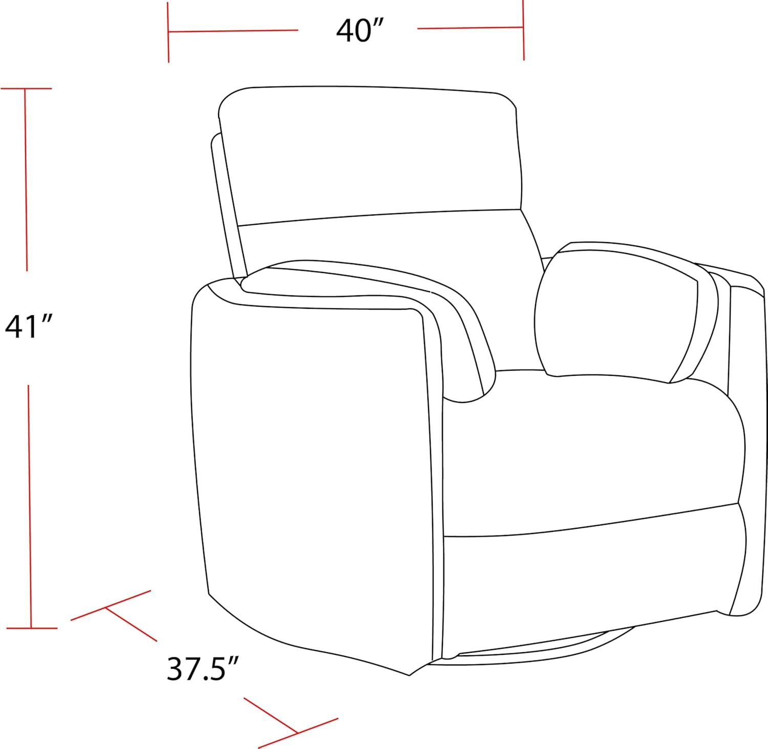 Florence Heron Leather Swivel Wood Recliner