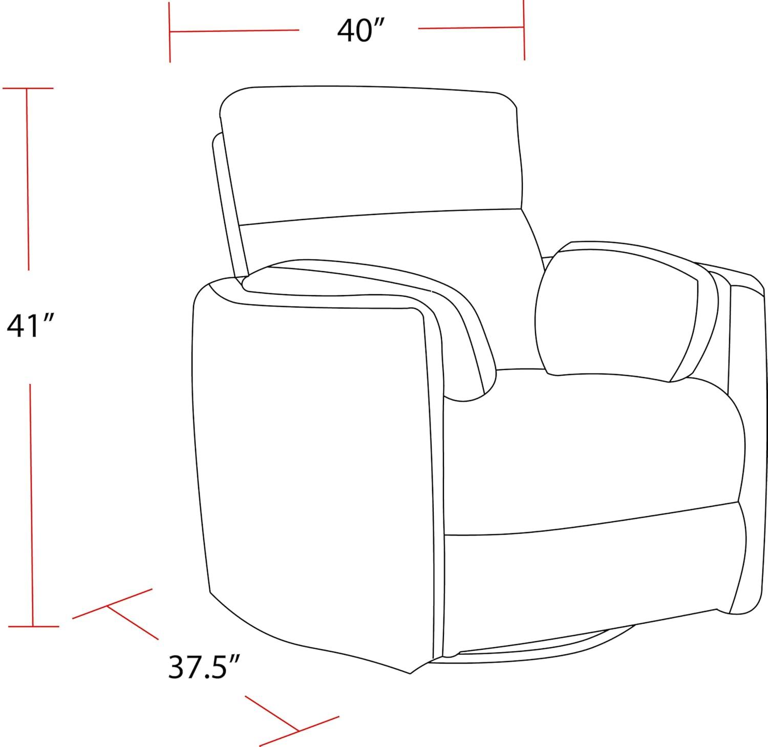Florence Heron Leather Swivel Wood Recliner