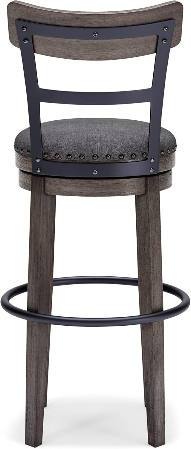 Caitbrook Barstool Gray - Signature Design by Ashley: Antiqued Finish, Swivel, Nailhead Trim