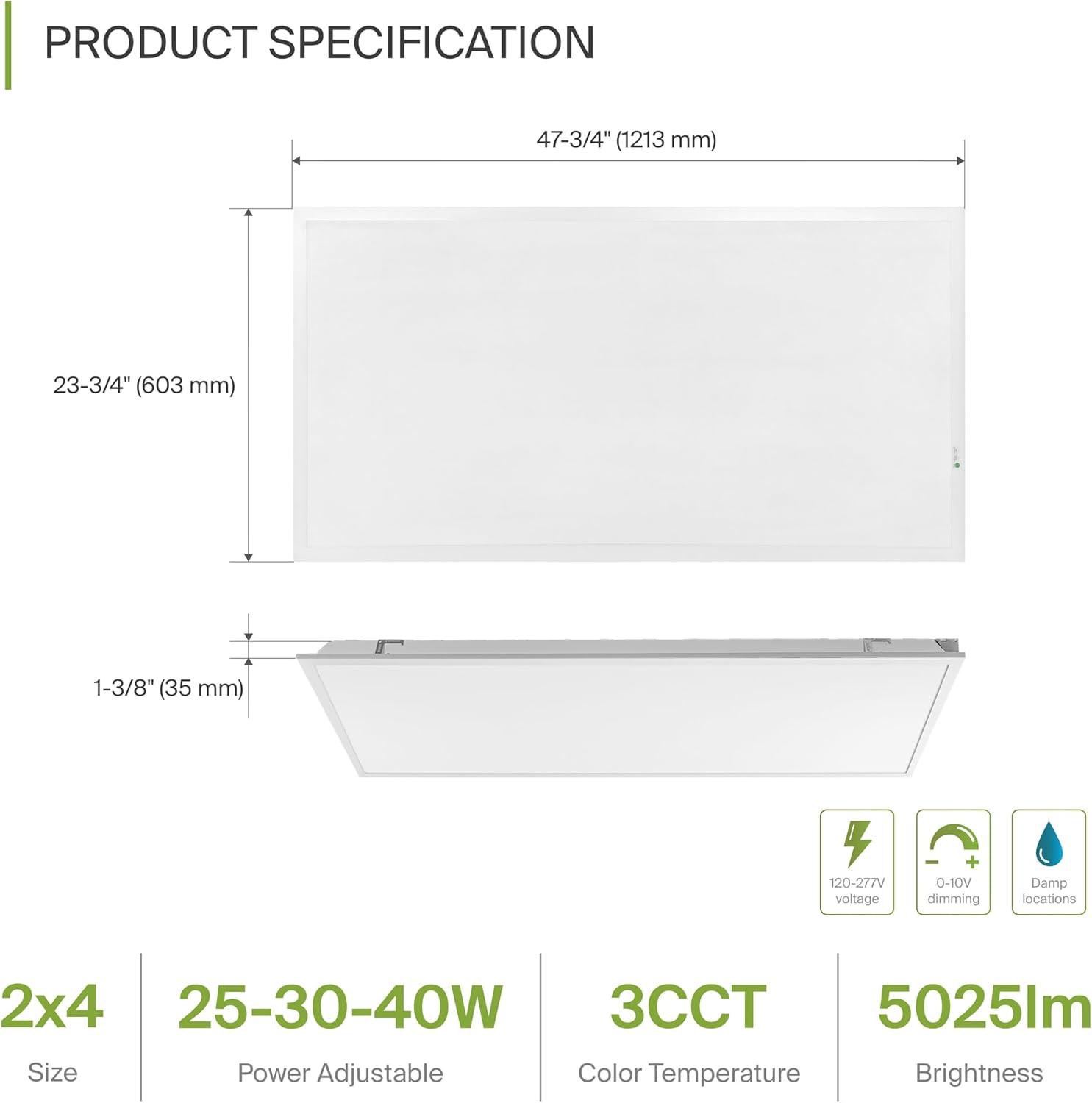 ASD 1x4 Surface Mount Frame for LED Flat Panel Light - Aluminum Surface Mounting Bracket Kit for Drop Ceiling - Low Profile Back-Lit Panels Mount Kit, White