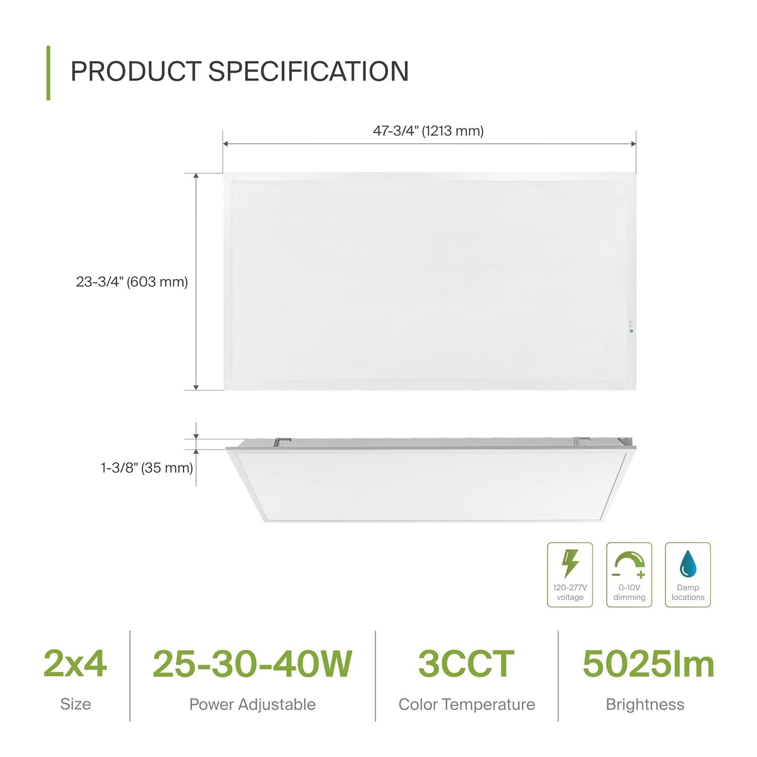 ASD 1x4 Surface Mount Frame for LED Flat Panel Light - Aluminum Surface Mounting Bracket Kit for Drop Ceiling - Low Profile Back-Lit Panels Mount Kit, White