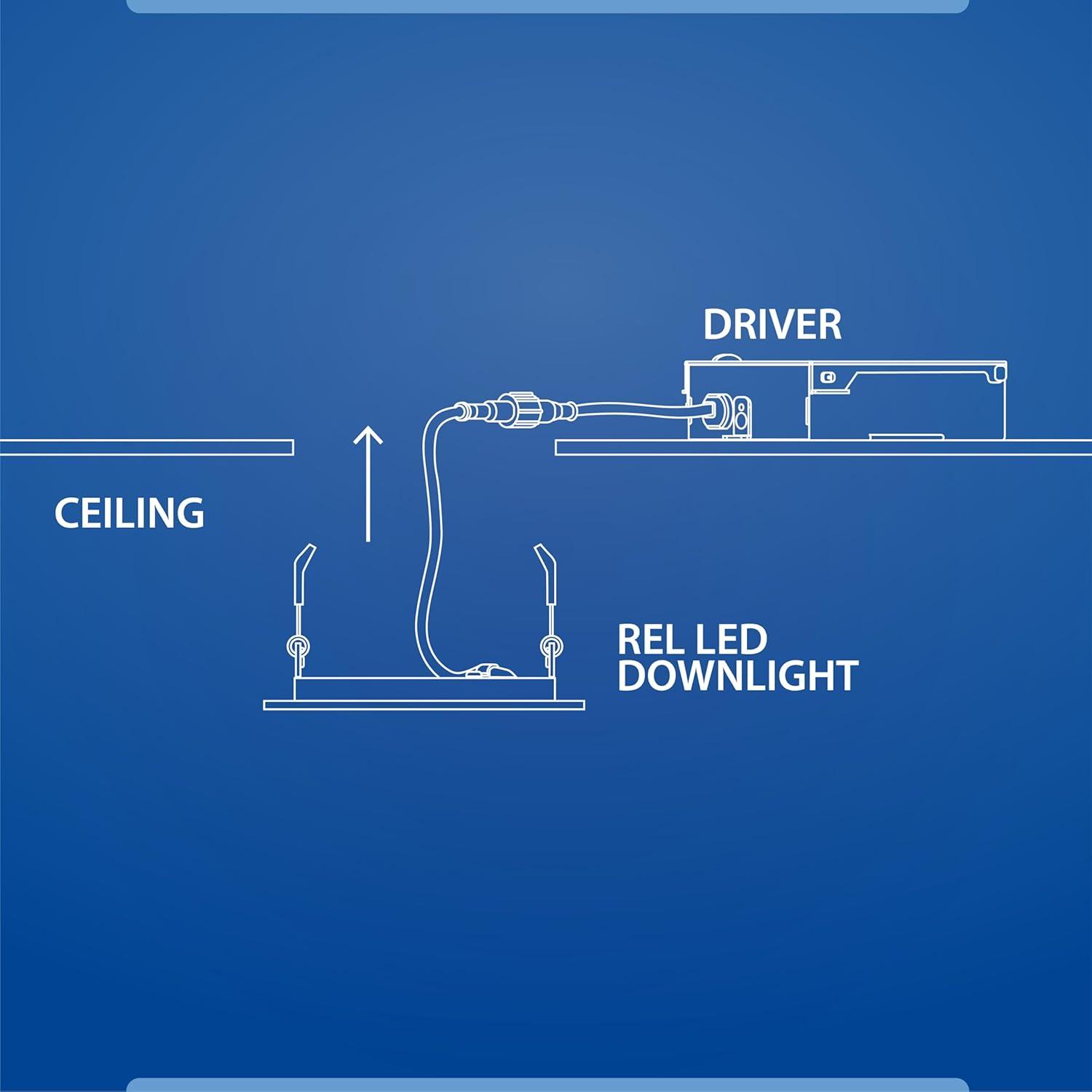 RELS 8'' Selectable Color Temperature Dimmable Air-Tight IC Rated LED Canless Recessed Lighting Kit