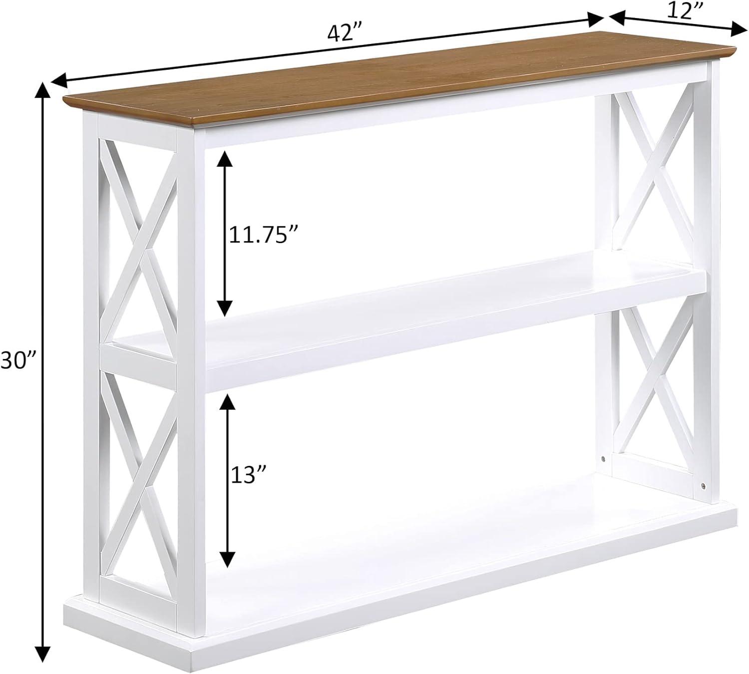 Convenience Concepts Coventry Console Table with Shelves, Driftwood/White