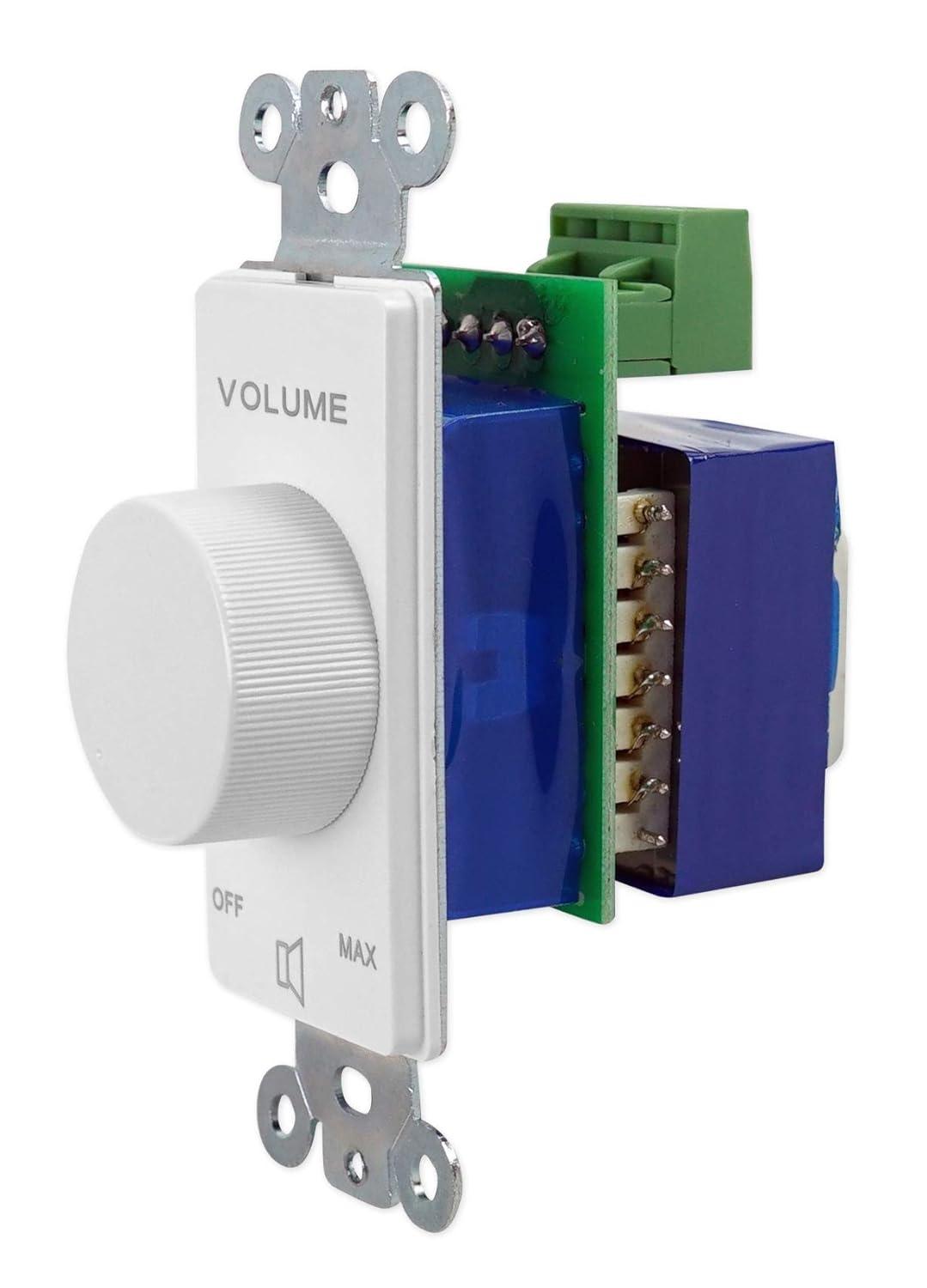 Rockville VOL7035 Caja Controladora de Zona de Control de Volumen de Pared Blanca 35w 70v 1 Unidad
