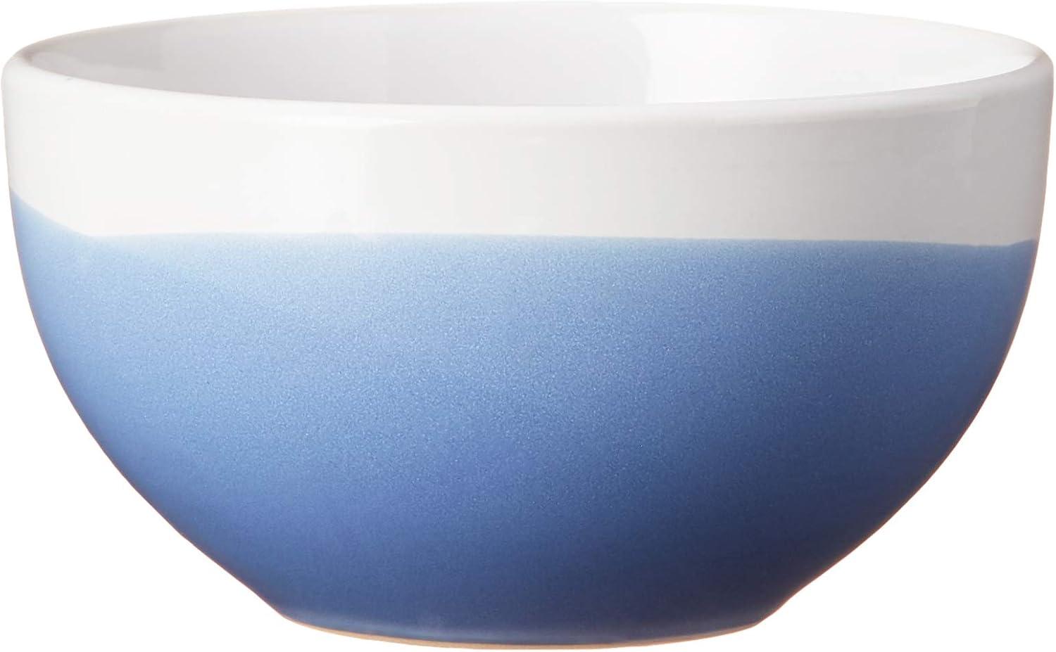 American Atelier, Round, Blue and White Oasis Stoneware Dinnerware Set, 16 Piece