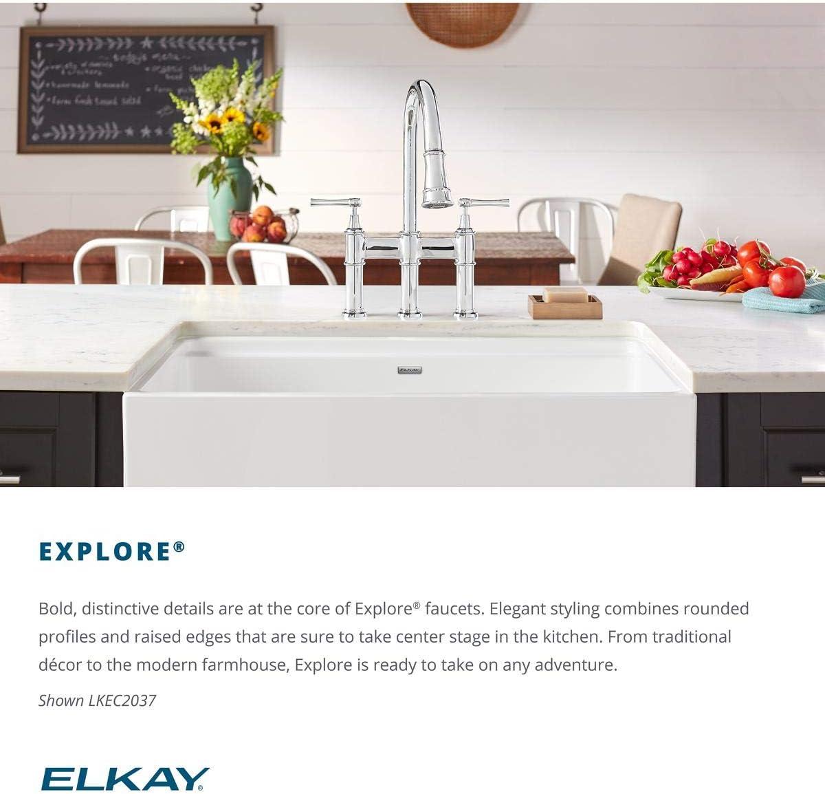 Elkay LKEC2037CR Explore Pull Down Bridge Faucet