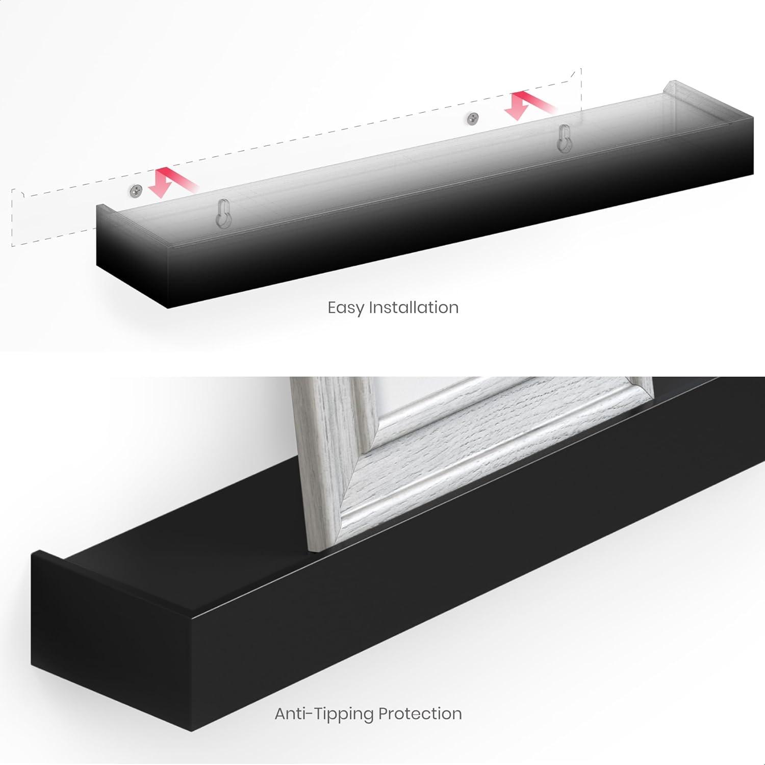 Textiles Hub Array 4 Piece Floating Wall Shelves Set