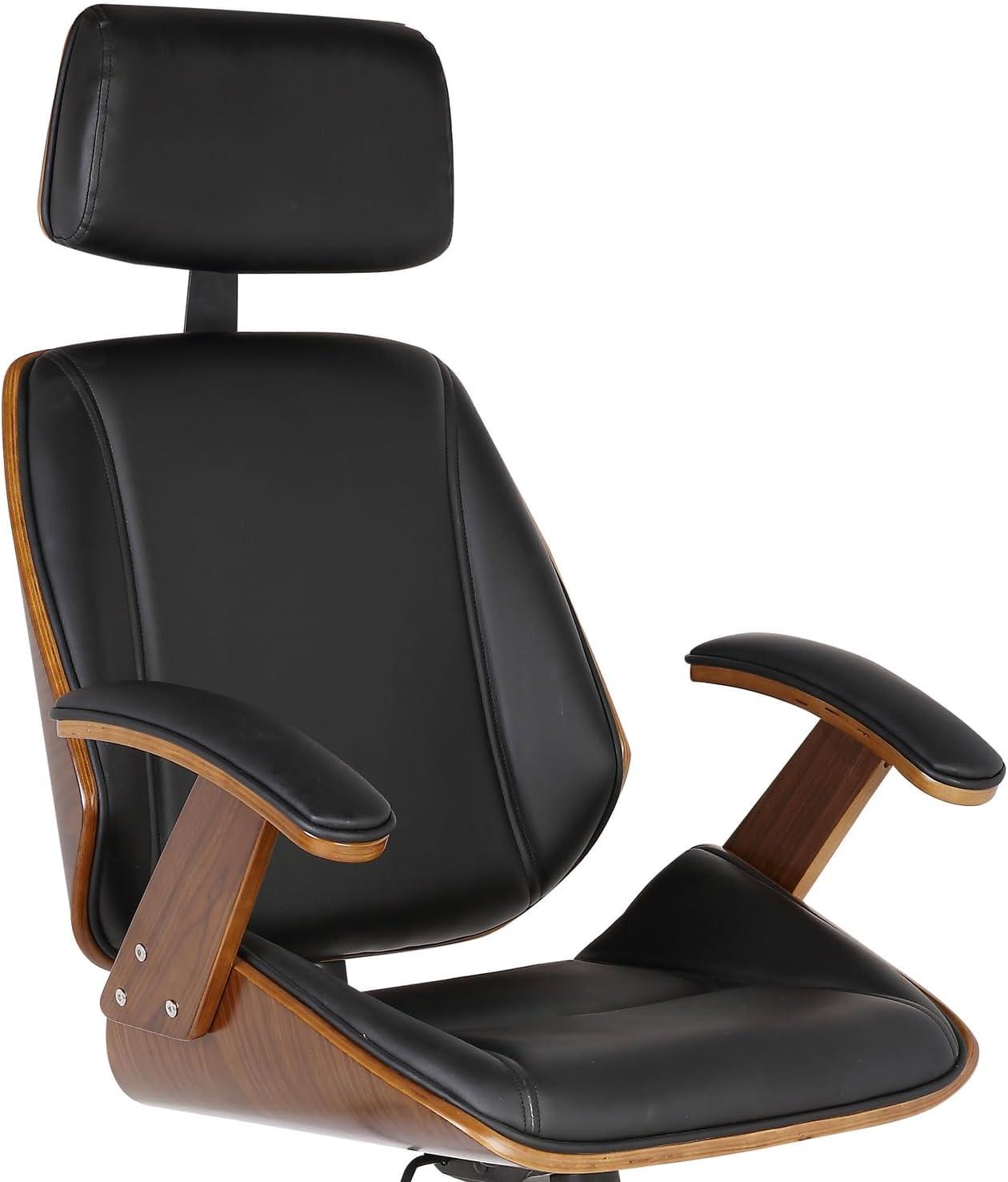 Armen Living Century Modern Faux Leather Office Chair in Black