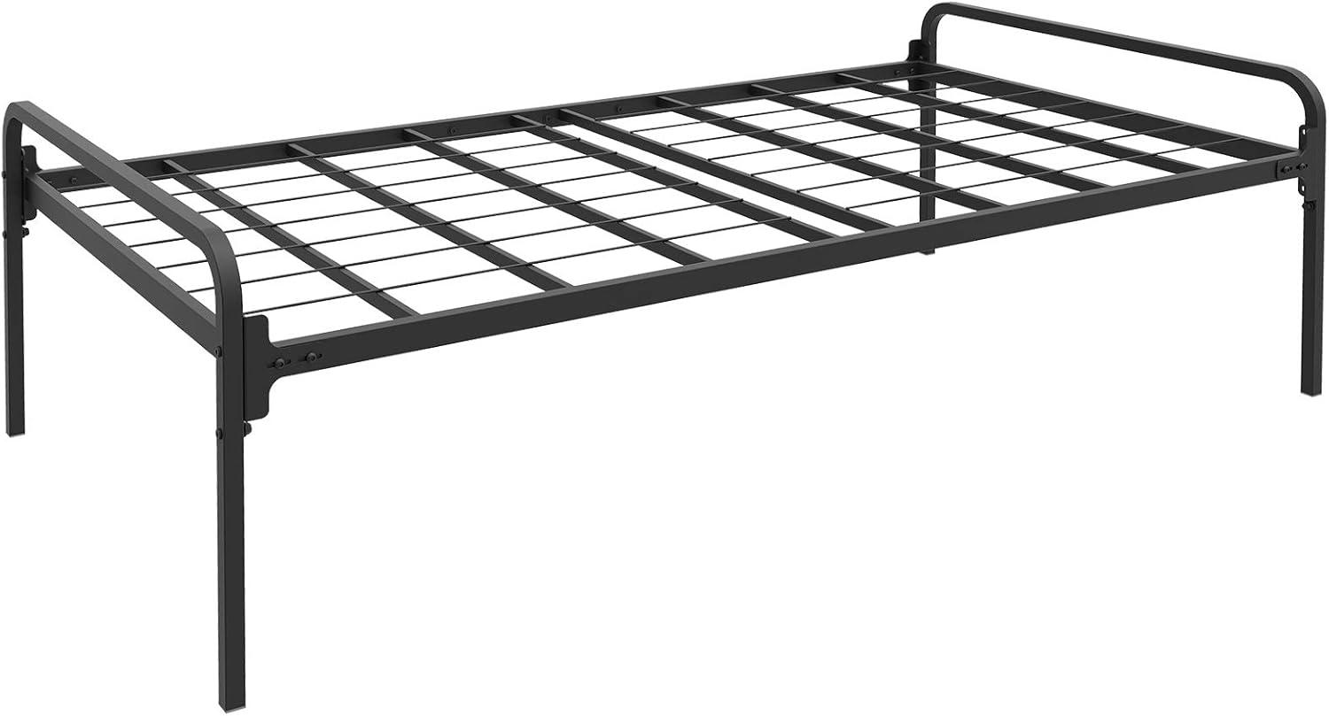 Black Twin Metal Platform Bed Frame with Drawer