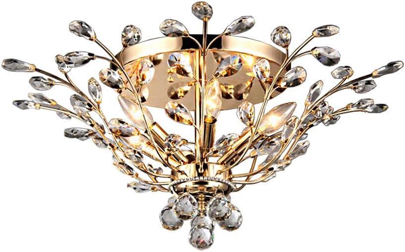Warehouse of Tiffany Ava 6-light Gold 27-inch Crystal Flush Mount