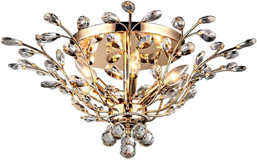 Ava 14" Gold Crystal Branch Flush Mount Light