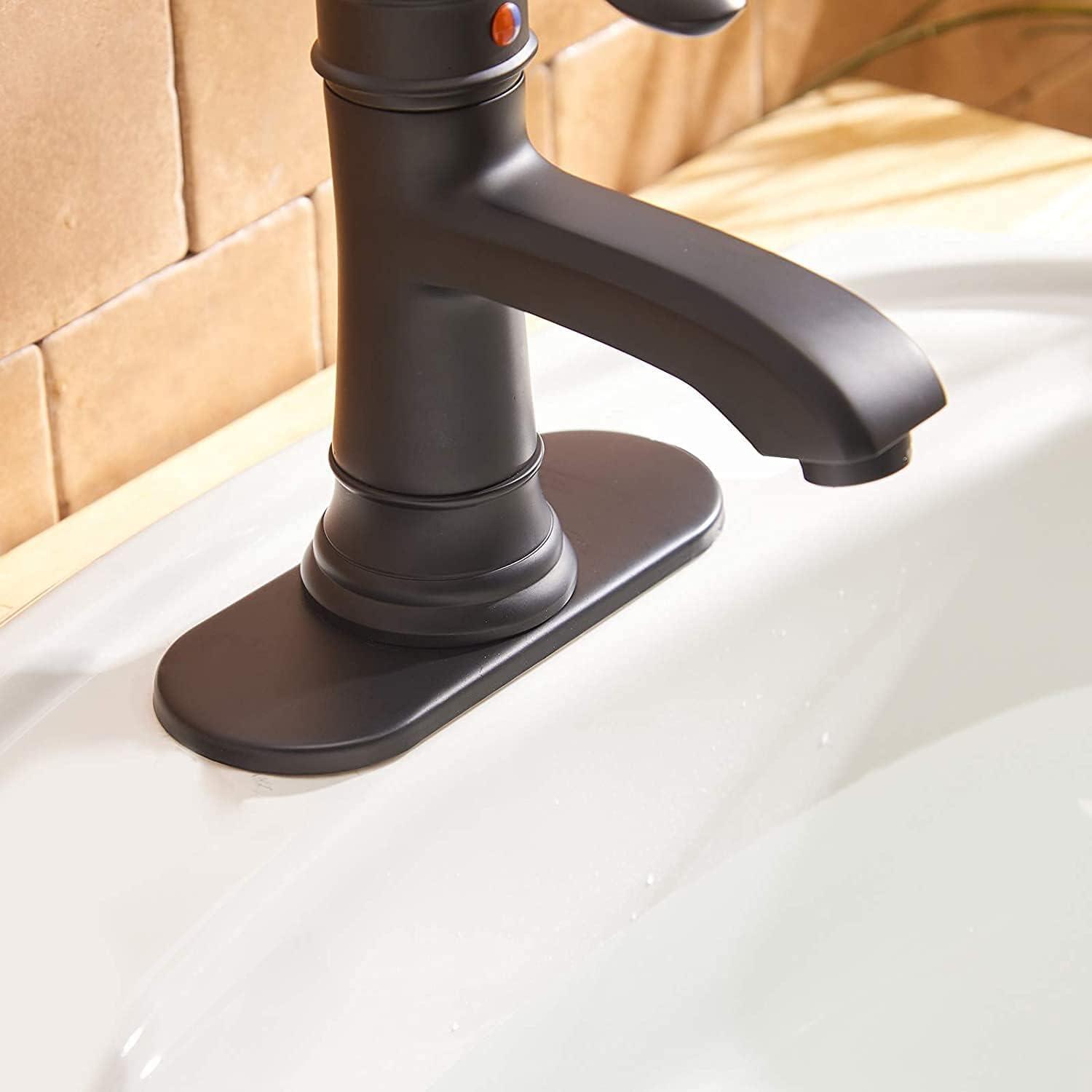 Single-Hole Single-handle Bathroom Faucet with Drain Assembly