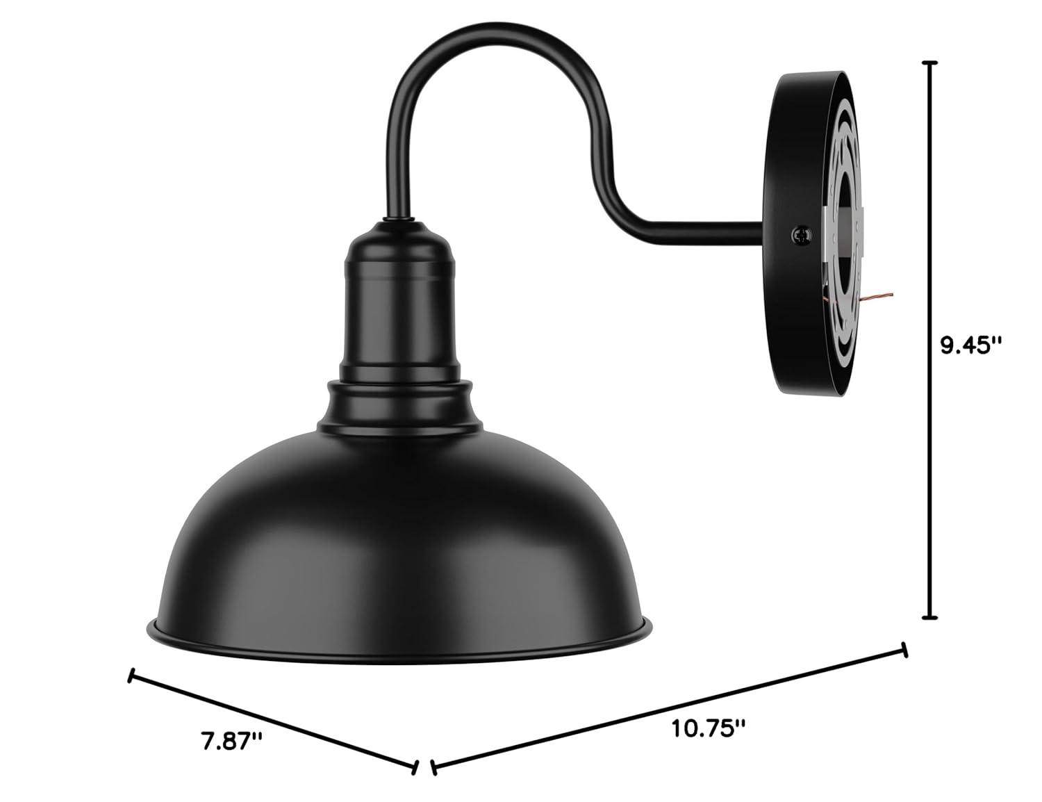 2-Pack Outdoor Wall Lights, Vintage Black Wall Sconces, Exterior Farmhouse Barn Light Fixtures, Indoor Wall Mount Lighting Fixtures, Anti-Rust Waterproof Exterior Light for Patio Porch Doorway Garage