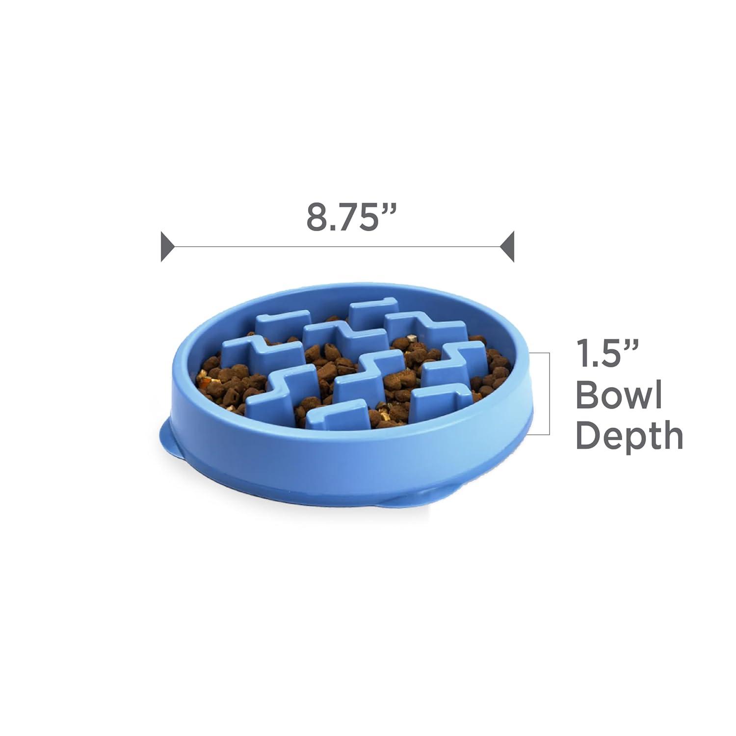 Outward Hound Outward Hound Fun Feeder Slow Bowl, Slow Feeder Dog Bowl, Blue