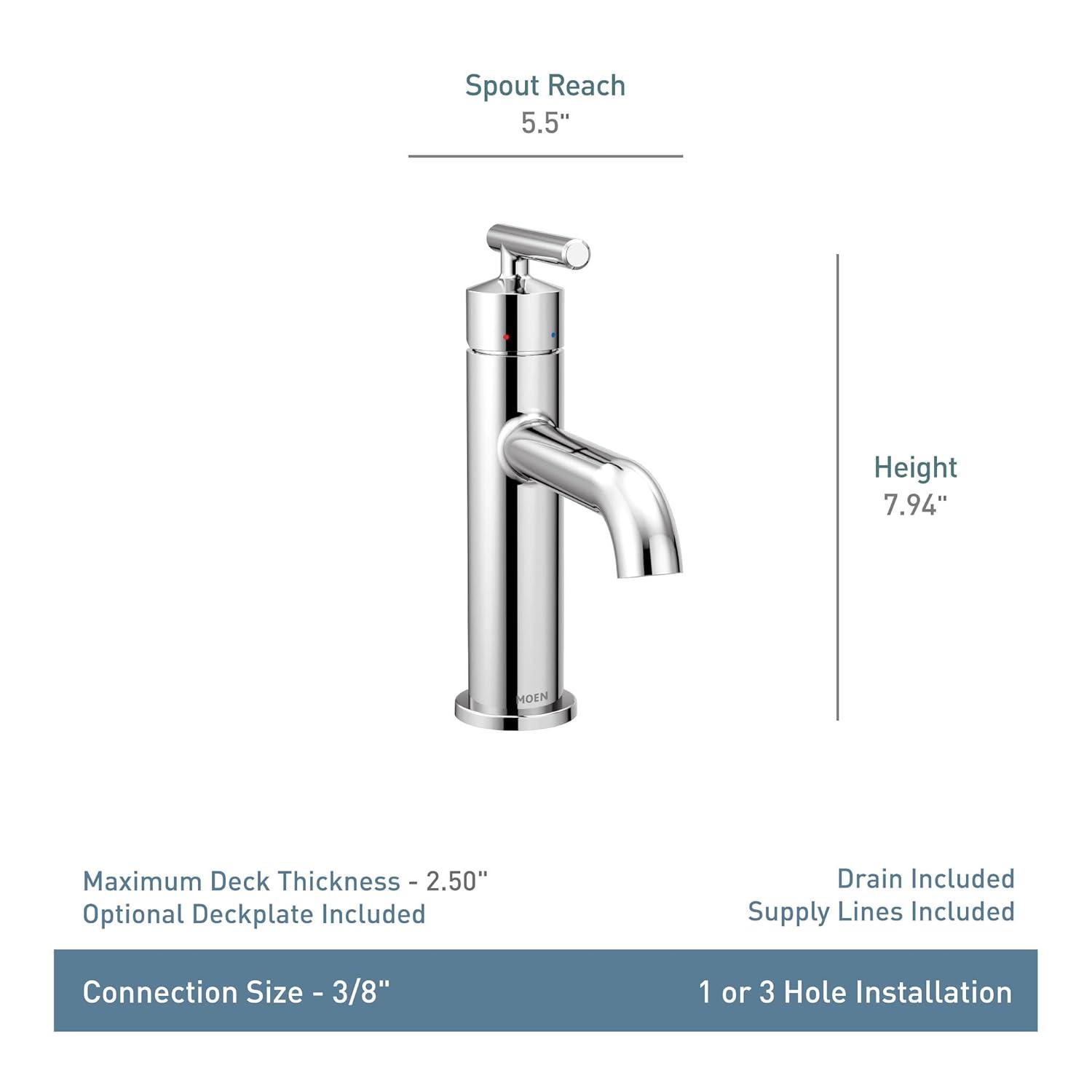 Gibson Single Hole Bathroom Faucet with Drain Assembly