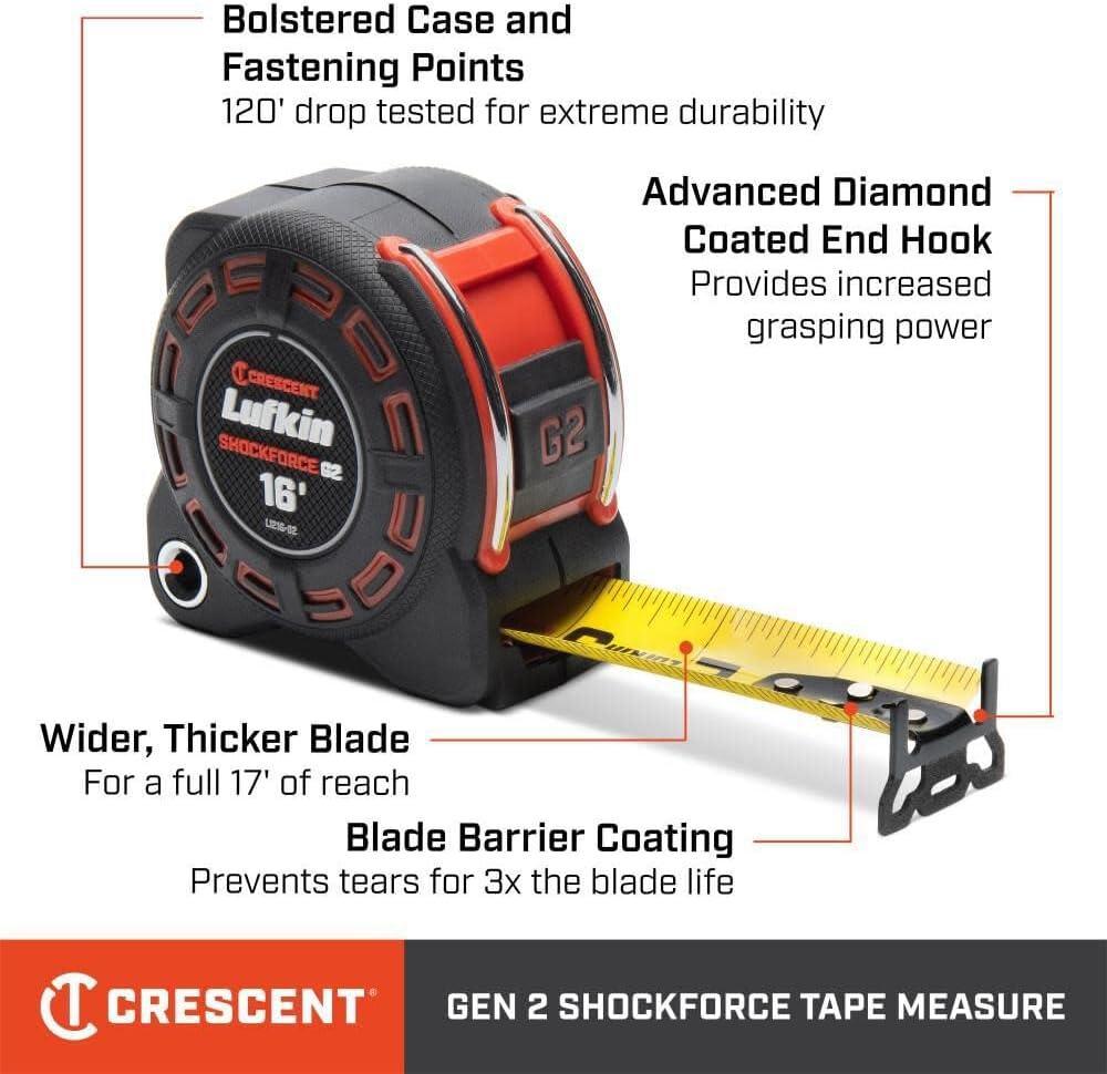 Crescent Shockforce Nite Eye G2 Magnetic Tape Measure 1 1/4In X 16'