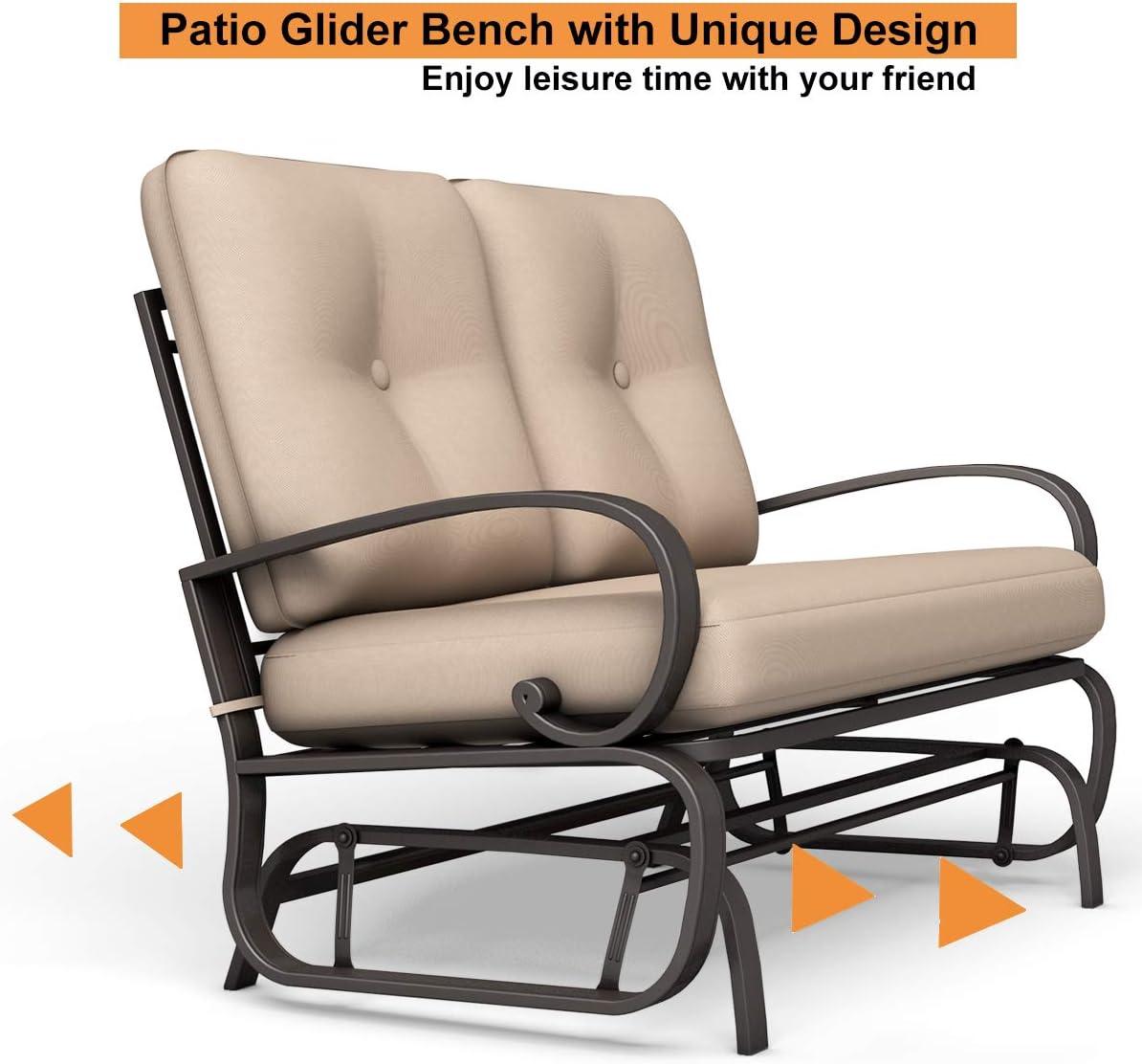 Love Seat Glider Chair - Glider Rocker with Cushioned Seat