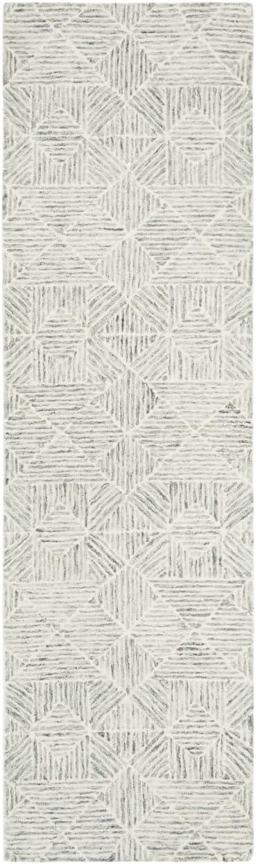 Abstract ABT763 Handmade Indoor Runner - Light Green - 2'-3"x8' - Safavieh