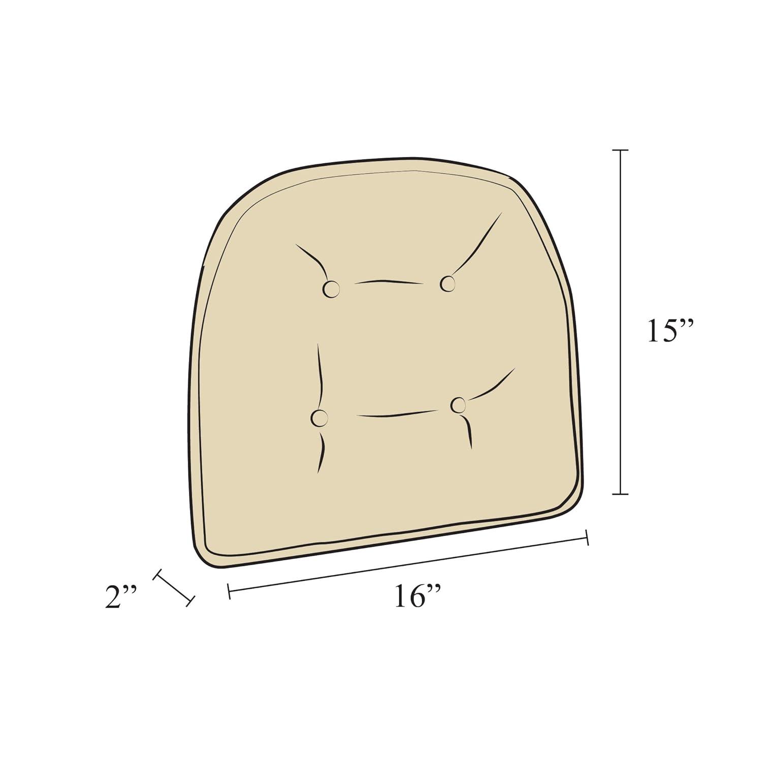 Non-Slip Tufted Chair Cushions for Dining Room, Kitchen and Office Use, U-Shaped Skid-Proof Seat Pad, 15x16 Inches, 4 Pack, Chestnut