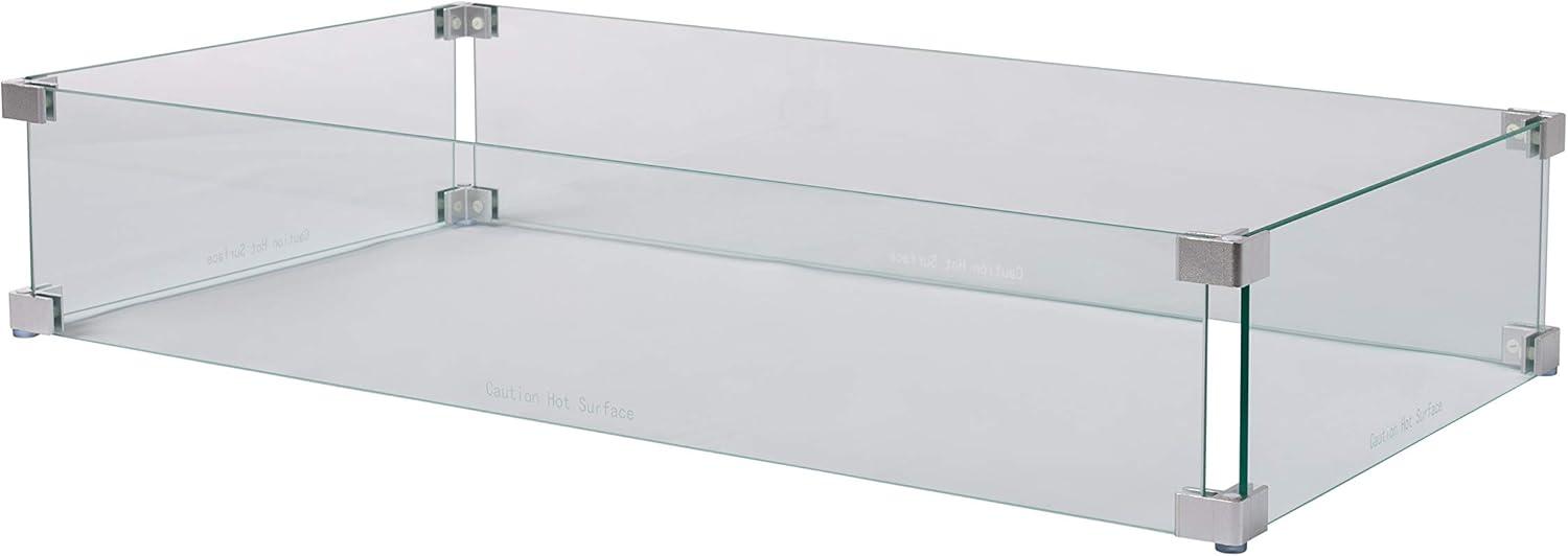 Fire Sense Fire Sense Wind Guard Clear Tempered Glass for Fire Pits & Patio Heaters - Rectangular Wind Guard