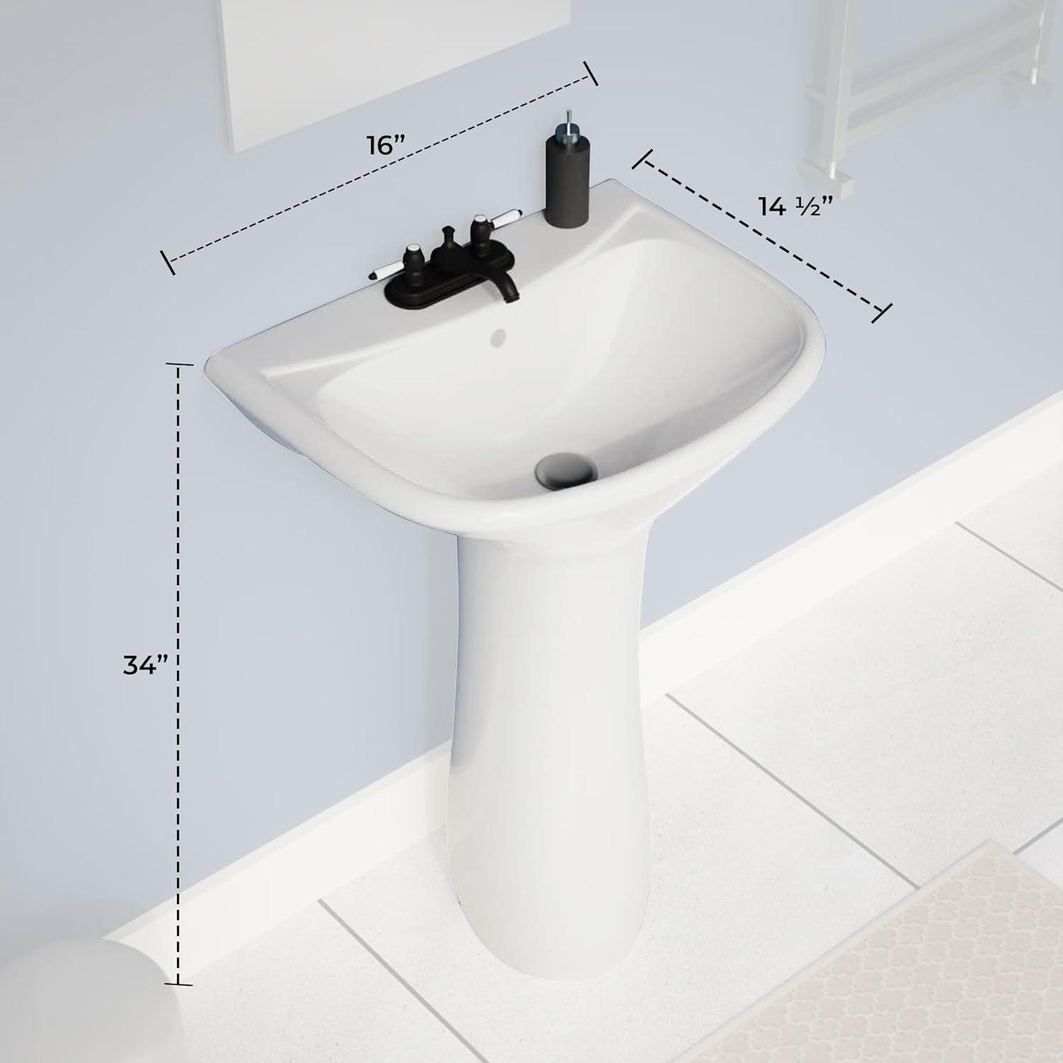 The Renovators Supply Inc. Ondine 14'' Reno-Gloss Vitreous China U-Shaped Bathroom Sink with Overflow